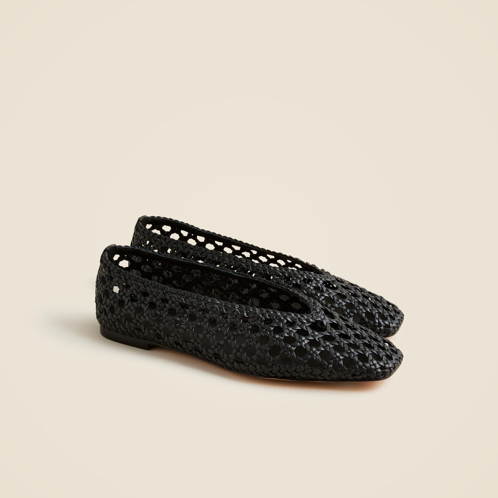 womens Quinn handwoven ballet flats in leather