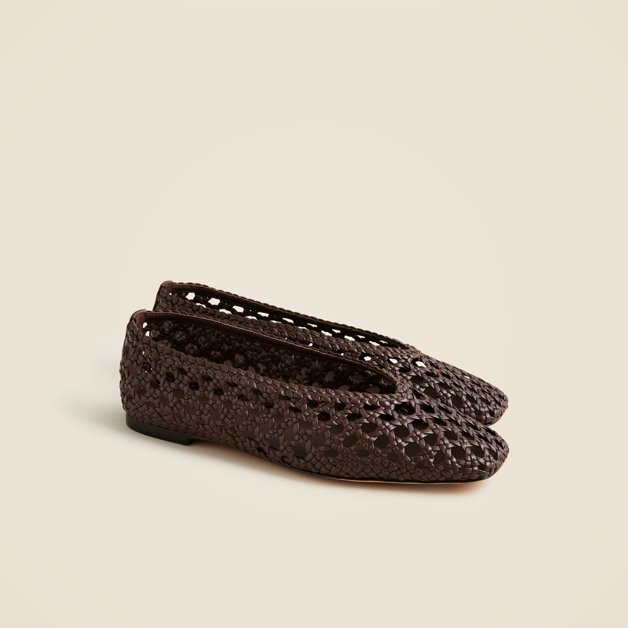 womens Quinn handwoven ballet flats in leather