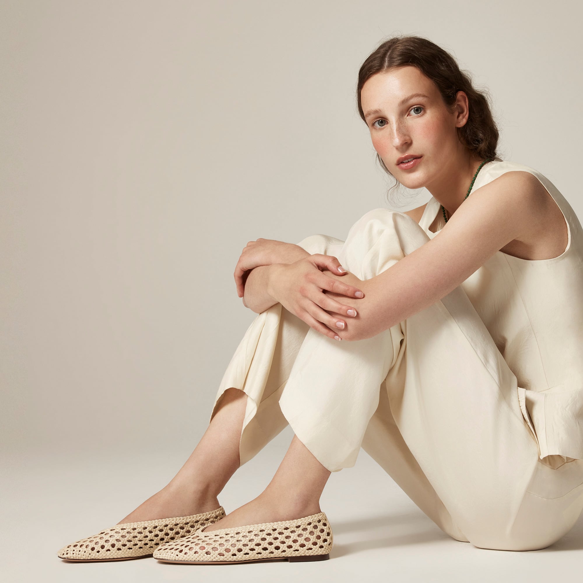Quinn handwoven ballet flats in leather
