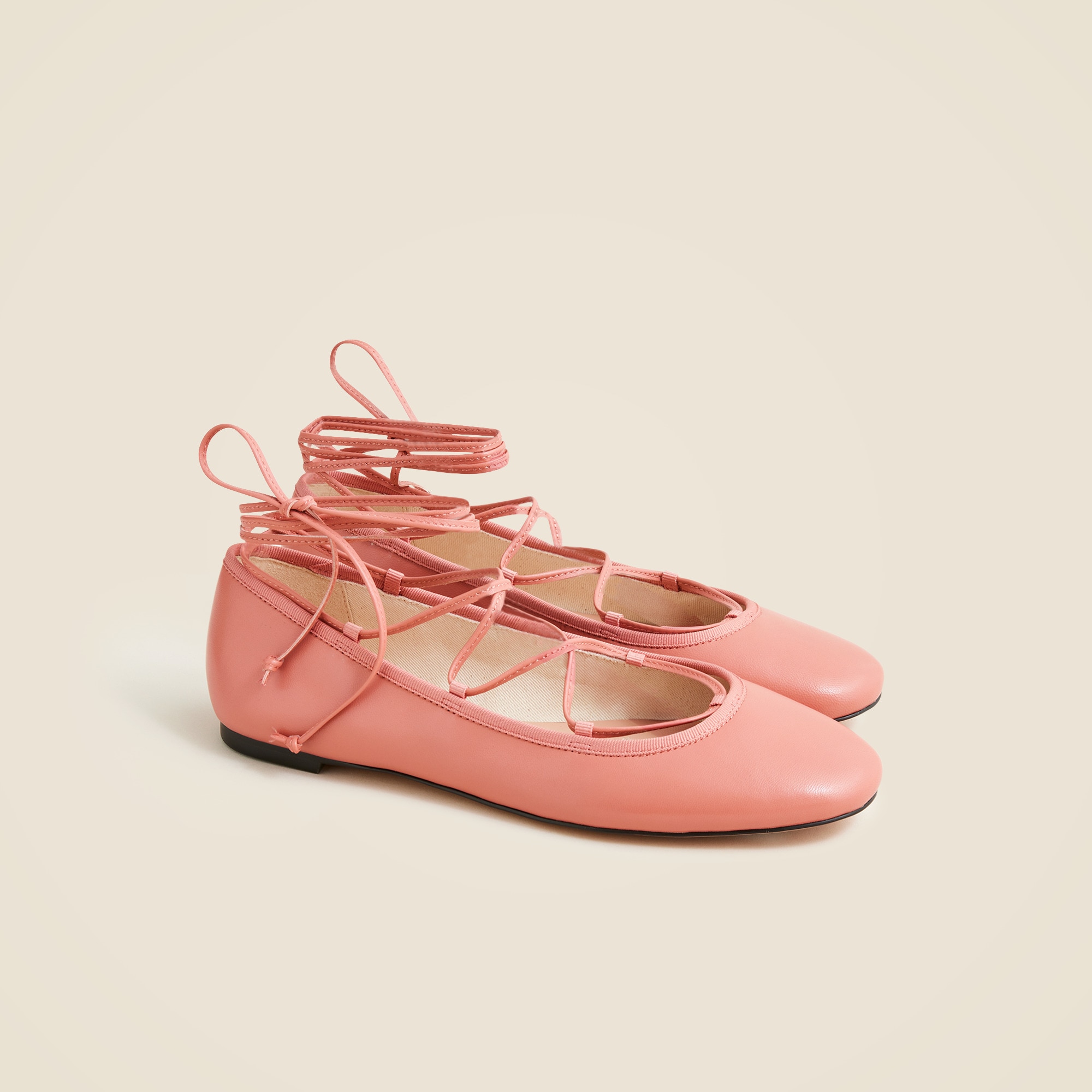  Andi lace-up ballet flats in leather