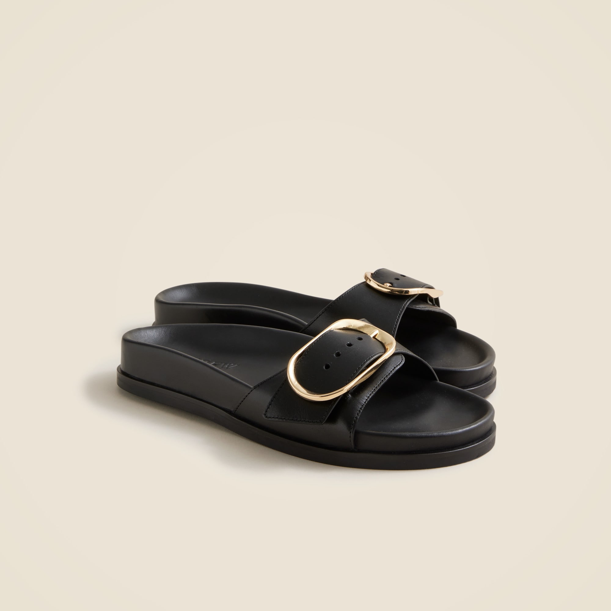 womens Colbie oversized buckle sandals in leather