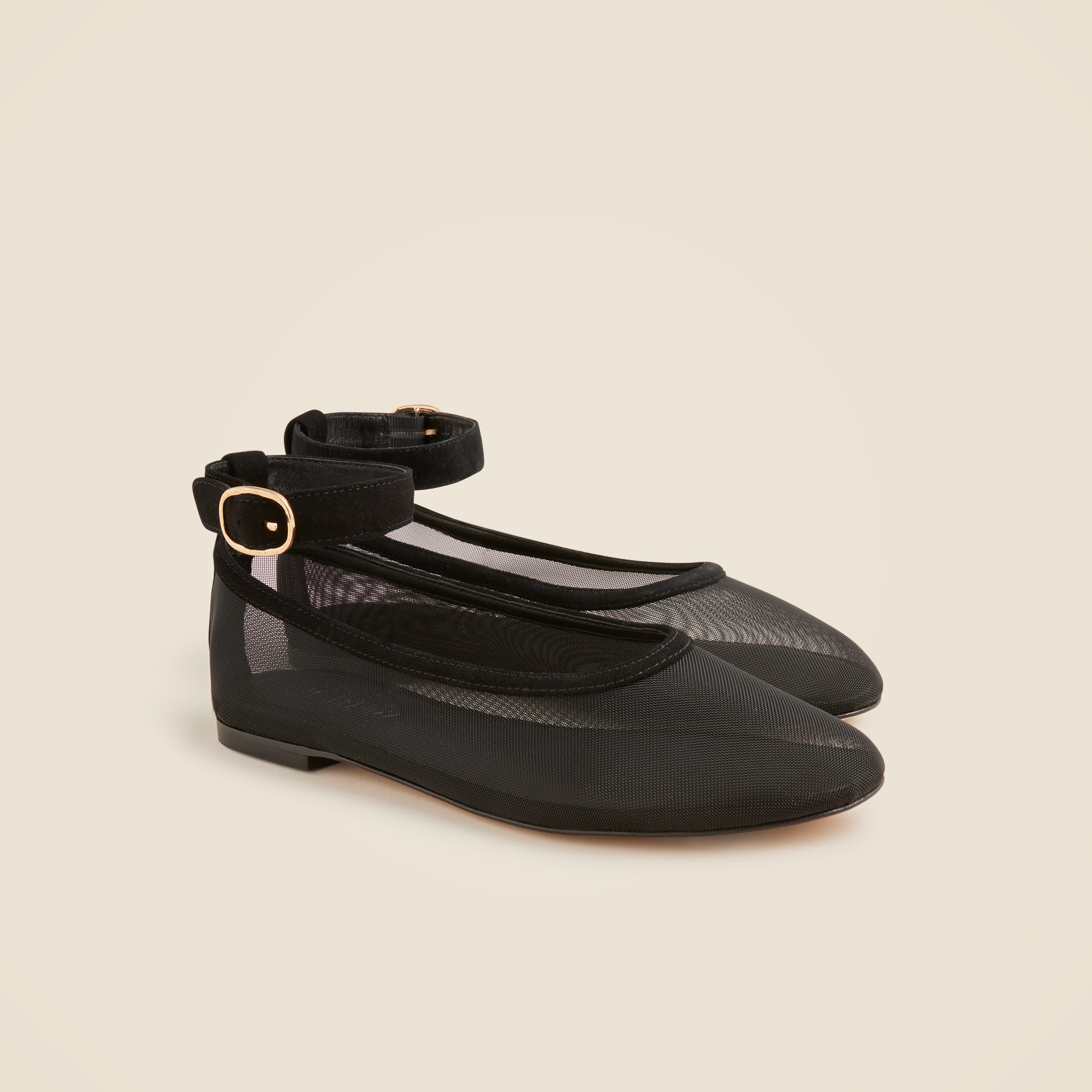 Andi Ankle-strap Ballet Flats In Mesh For Women | J.Crew
