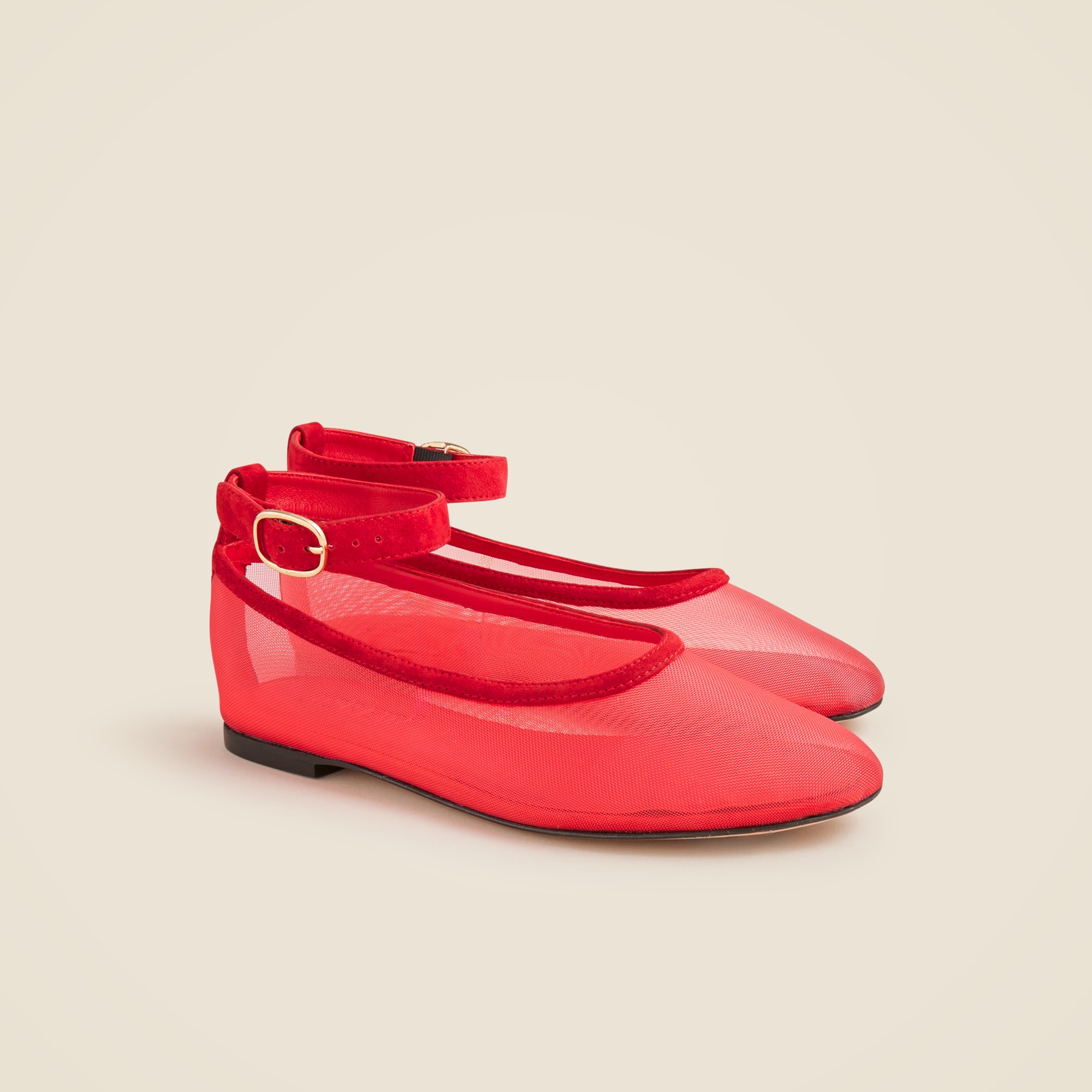 Andi ankle-strap ballet flats in mesh