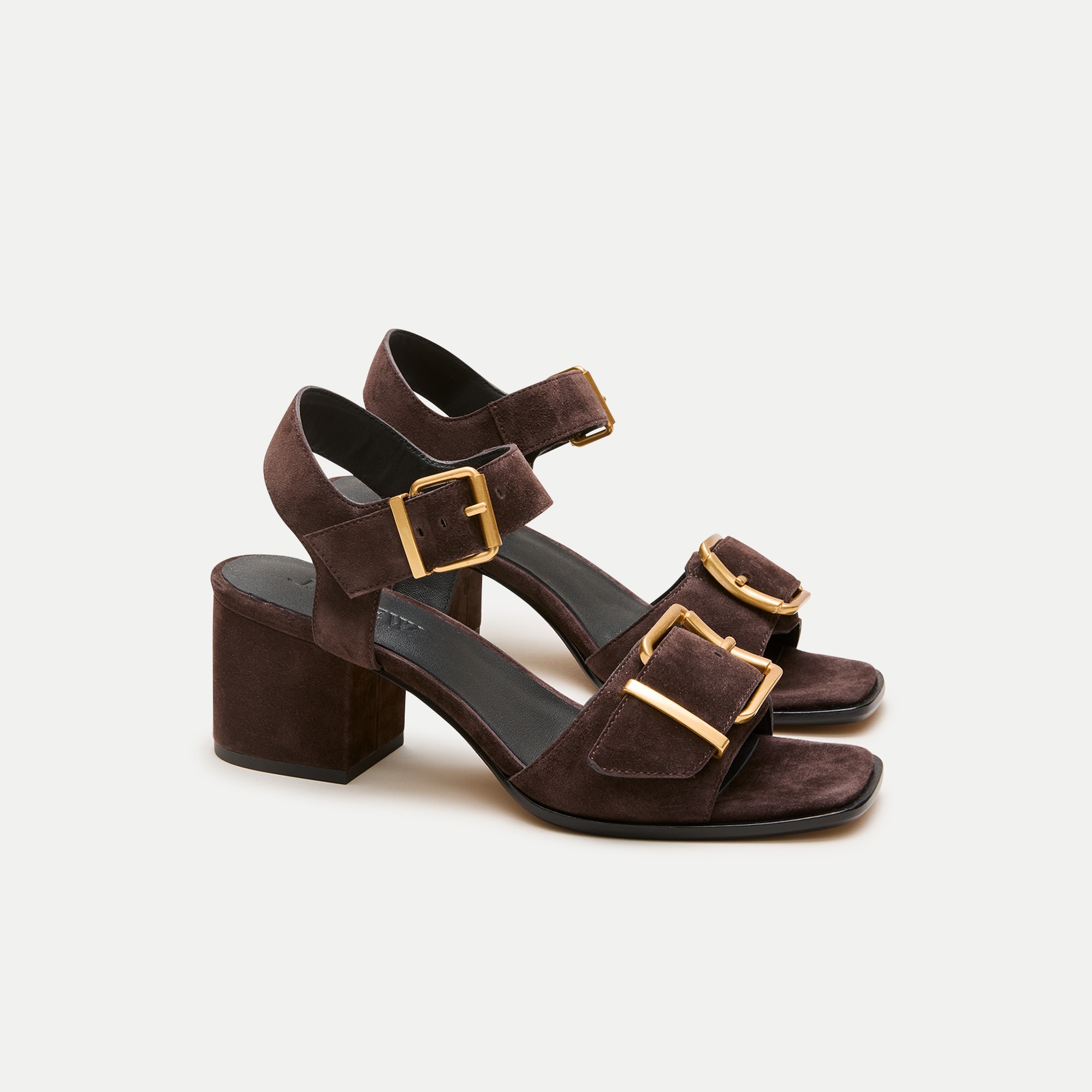 Dylan buckle block-heel sandals in suede