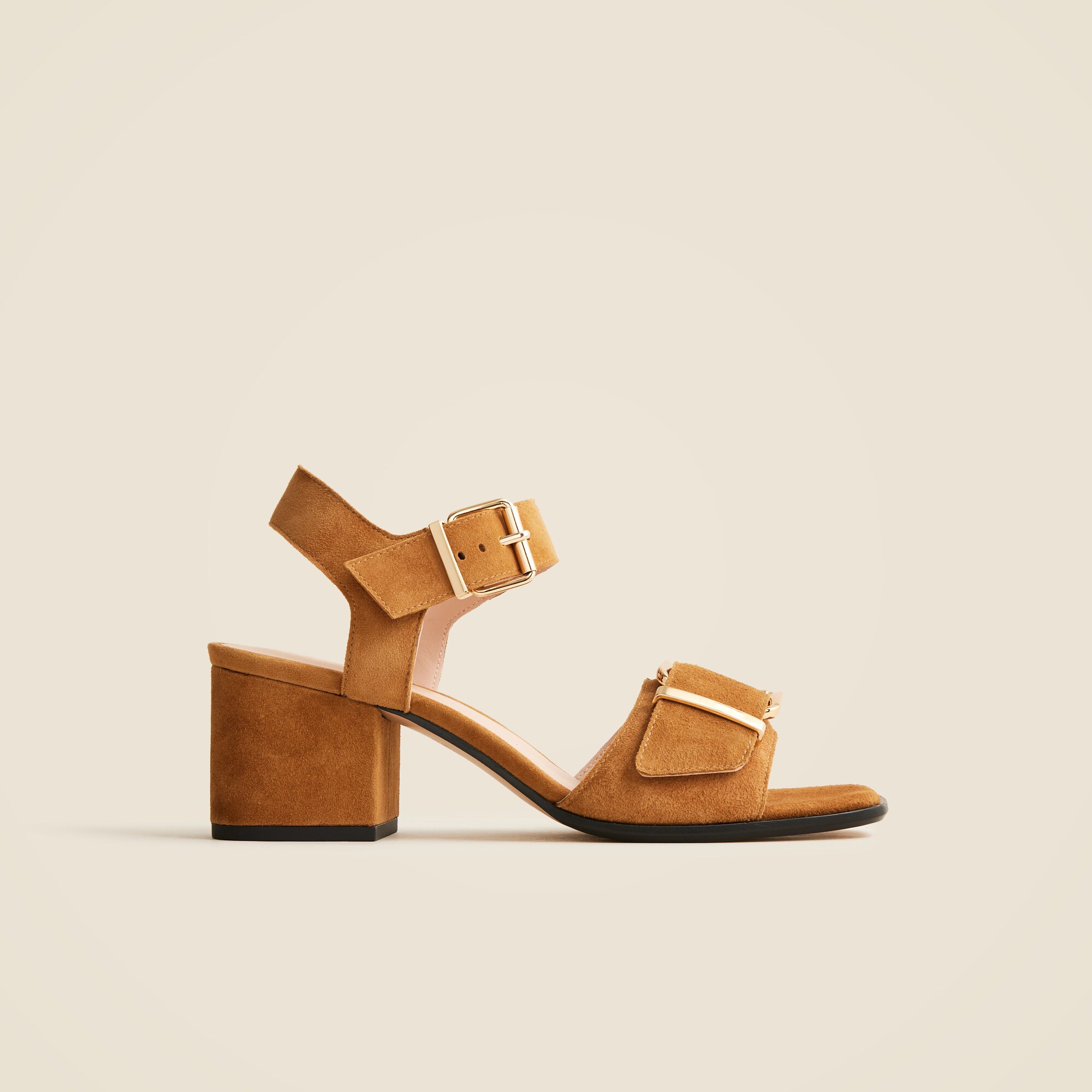 Dylan buckle block-heel sandals in suede