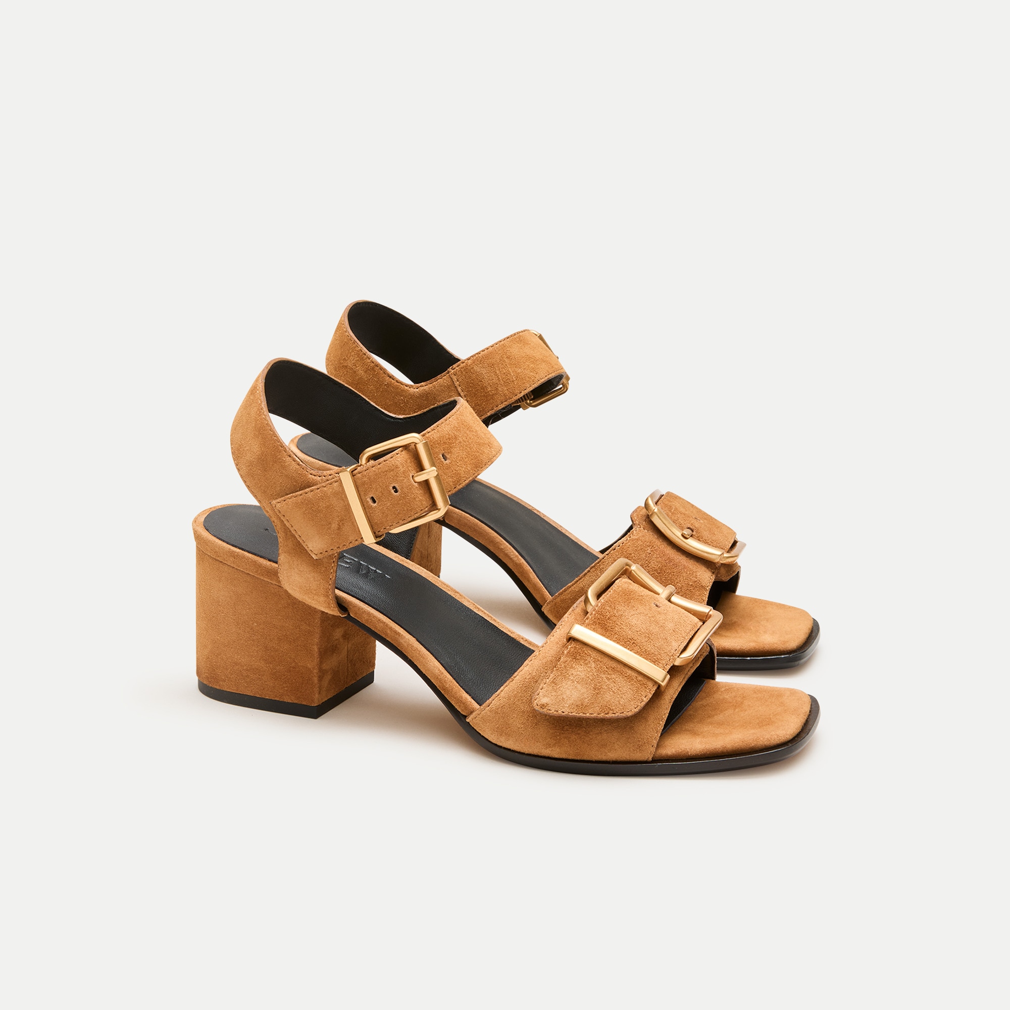 Dylan buckle block-heel sandals in suede