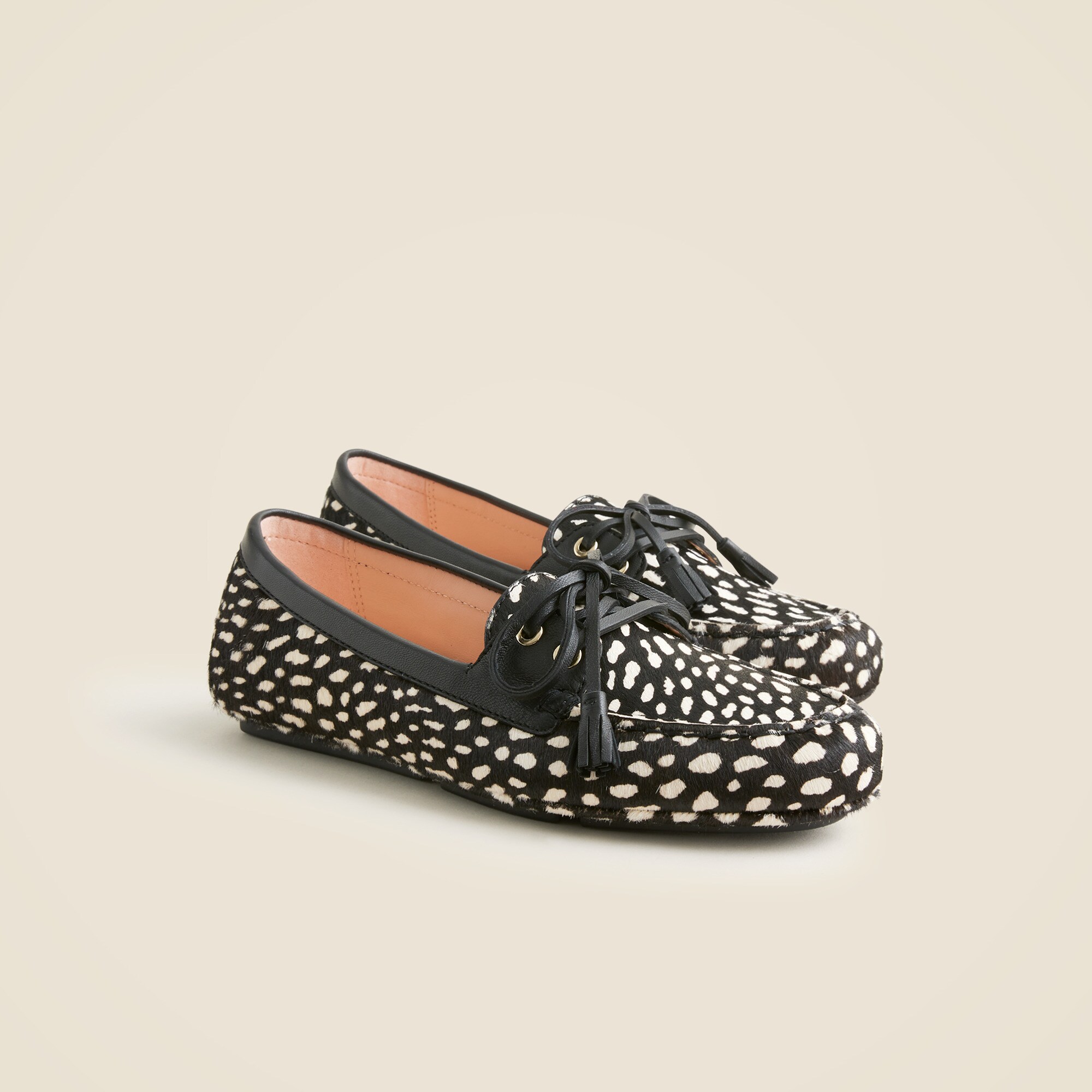  J.Crew driving loafers in printed calf hair