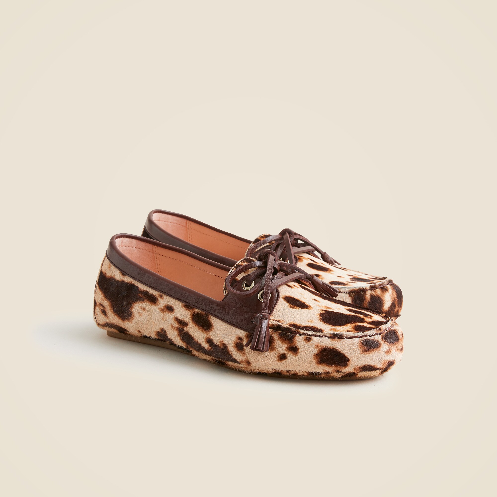j.crew driving loafers in printed calf hair for women