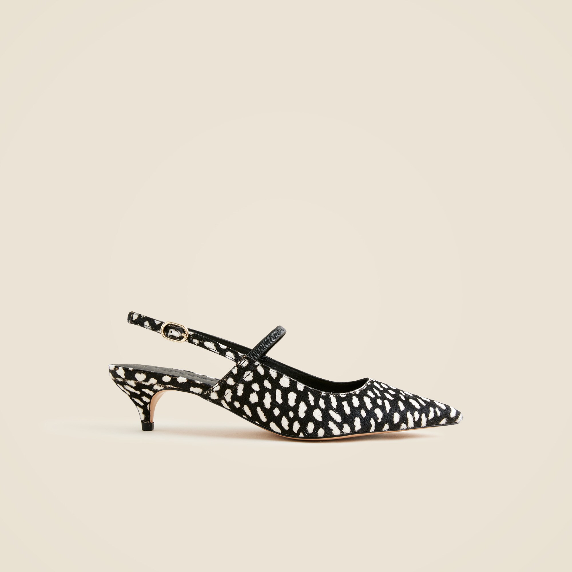 Robin slingback kitten heels in printed calf hair