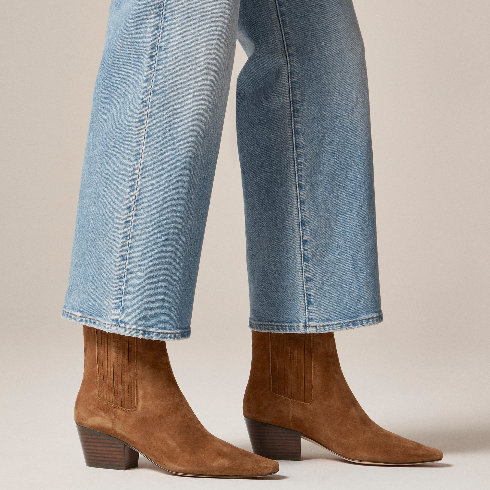 New Piper square-toe ankle boots in suede