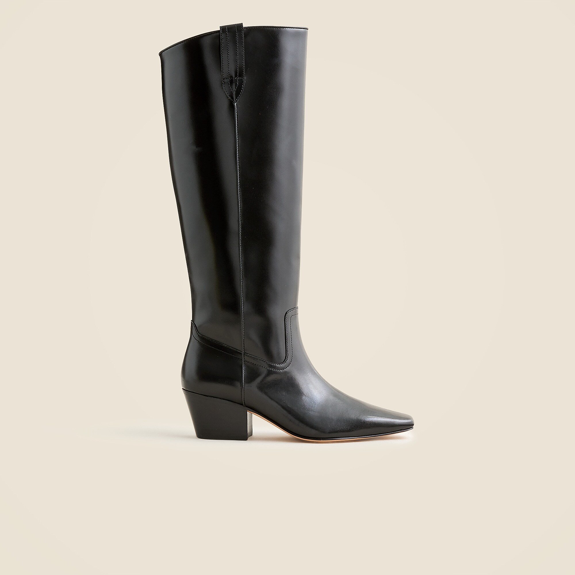 New Piper square-toe knee-high boots in leather