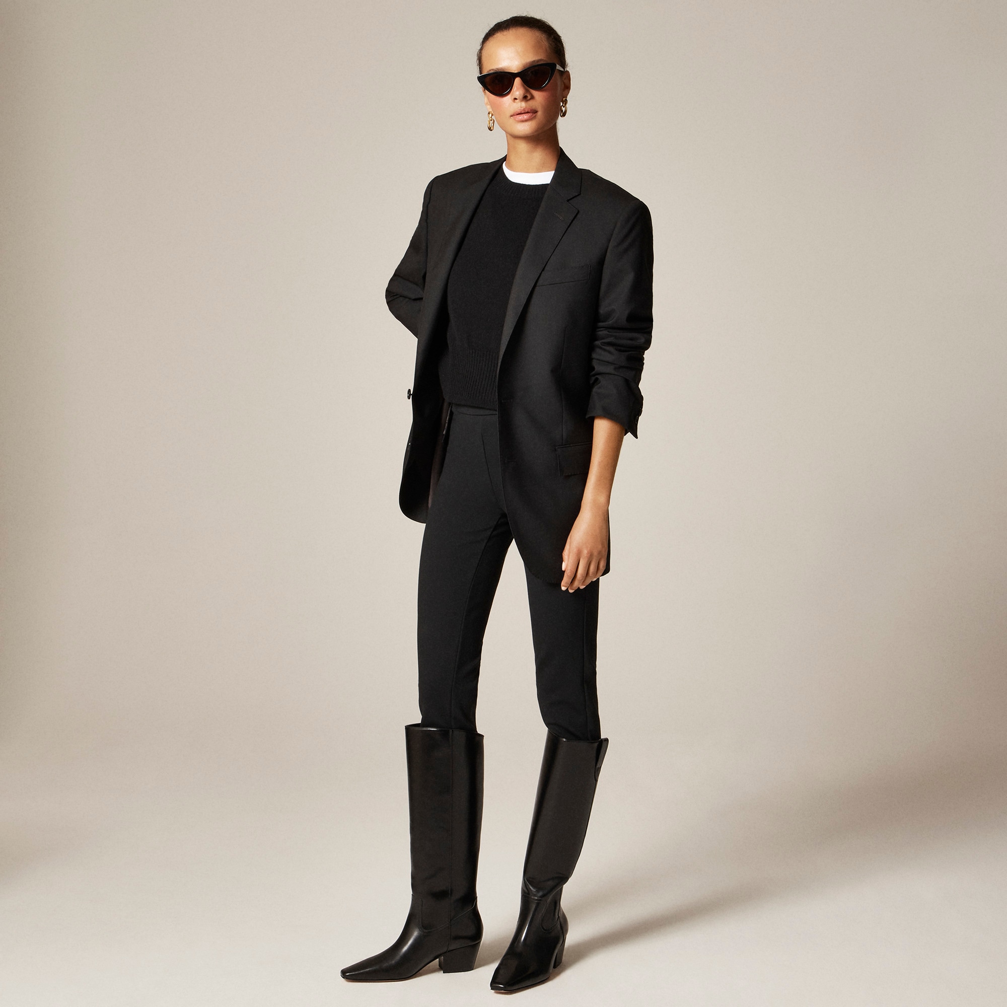 womens New Piper square-toe knee-high boots in leather