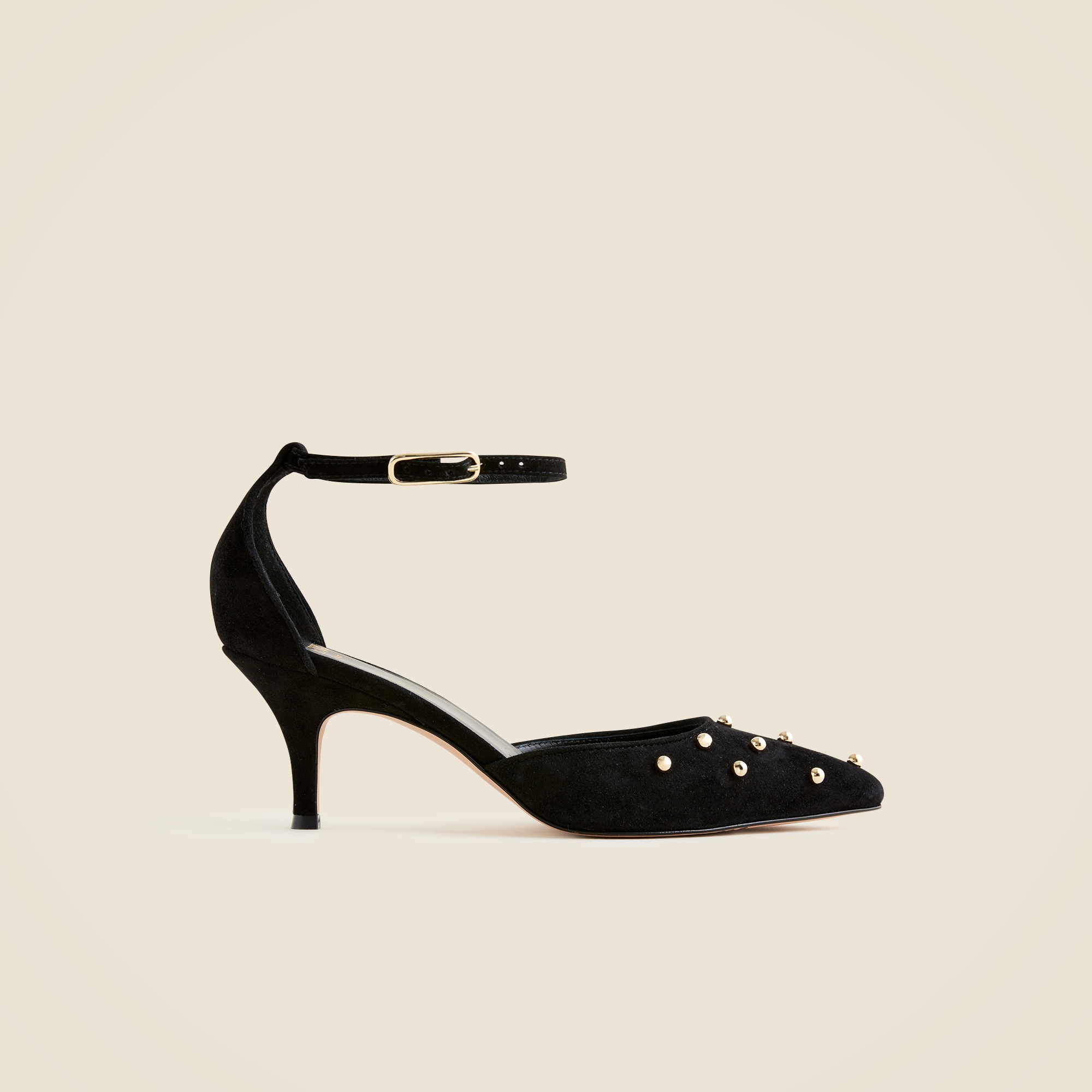 Made-in-Italy Colette suede slingback heels with beads