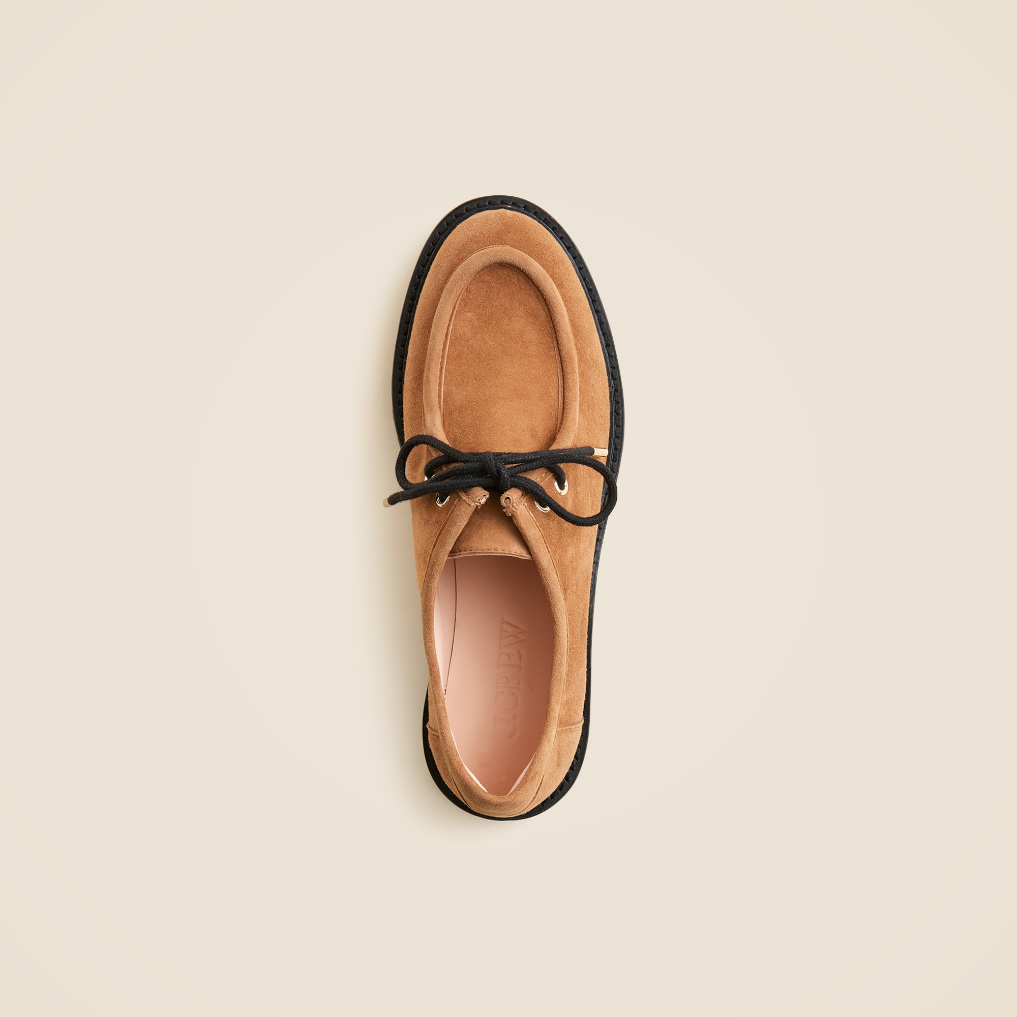 Lace-up oxford shoes in suede