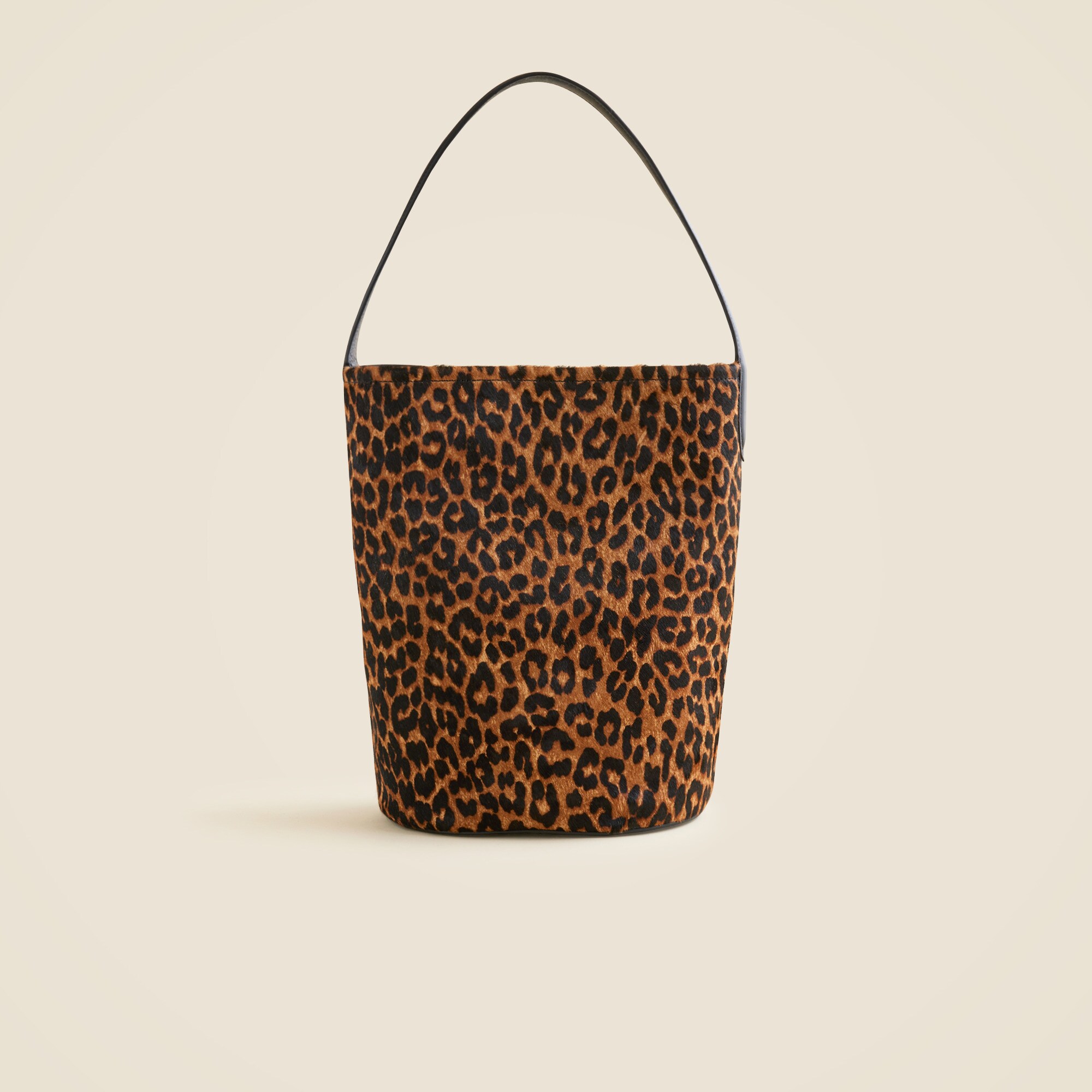 womens Berkeley bucket bag in leopard-print calf hair and leather