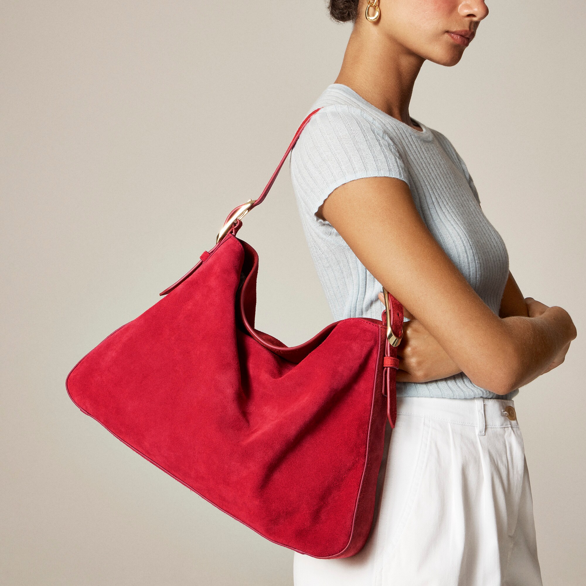 womens Berkeley shoulder bag in suede