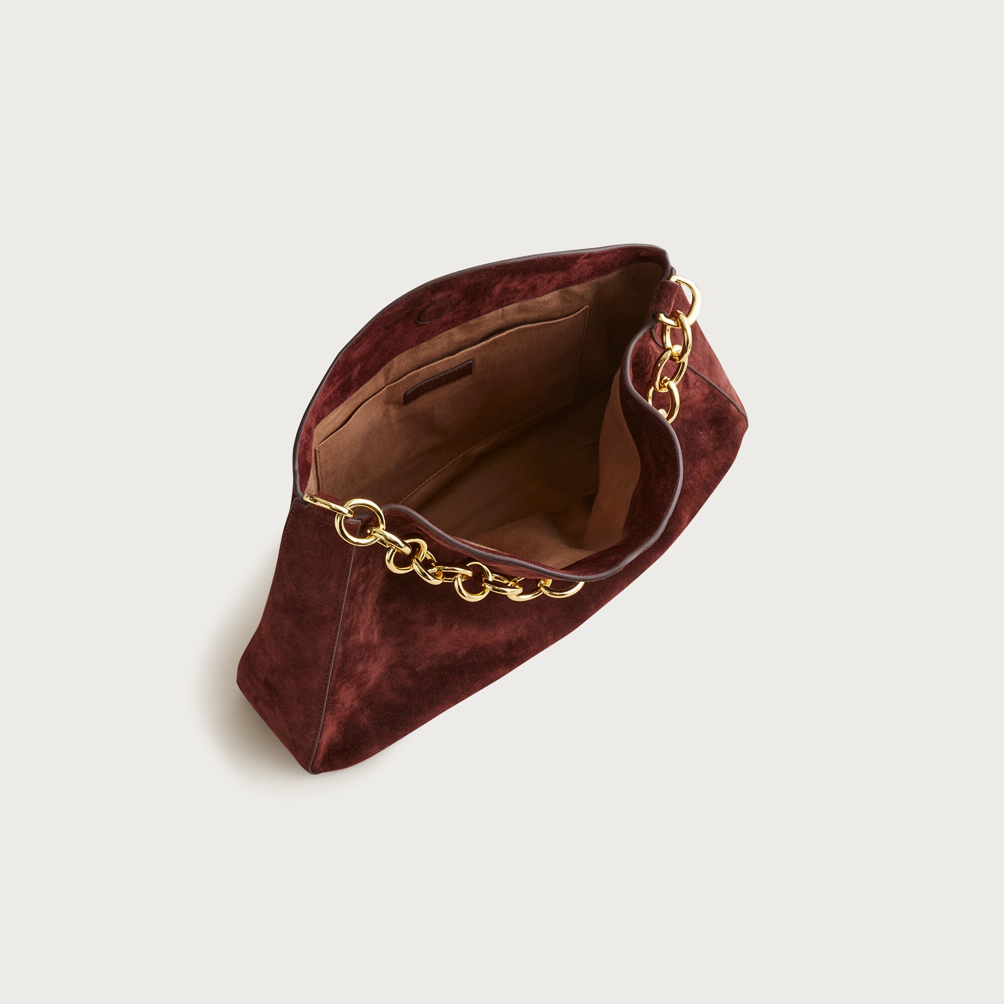 Berkeley chainlink shoulder bag in suede