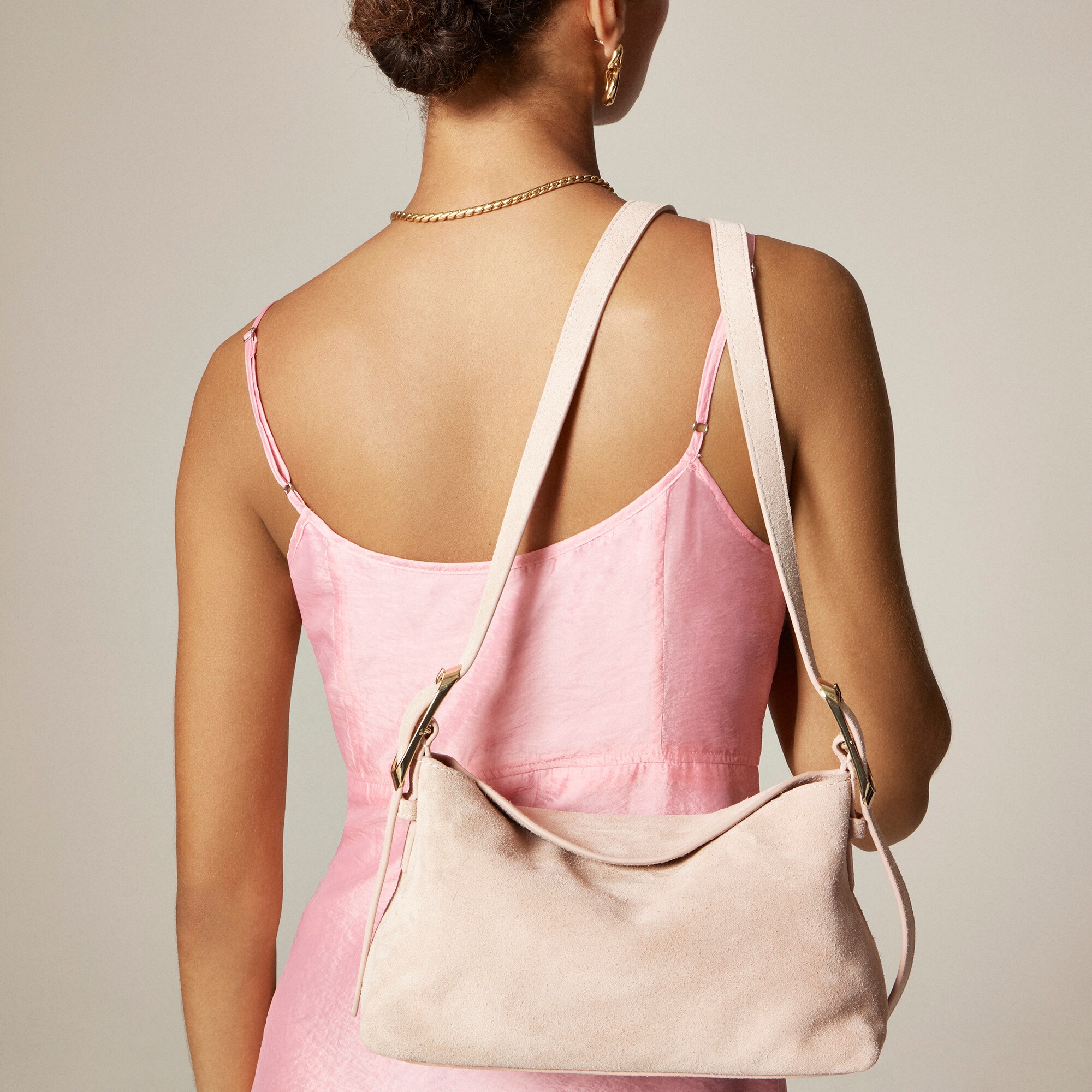 Berkeley small shoulder bag in suede - thumbnail 8