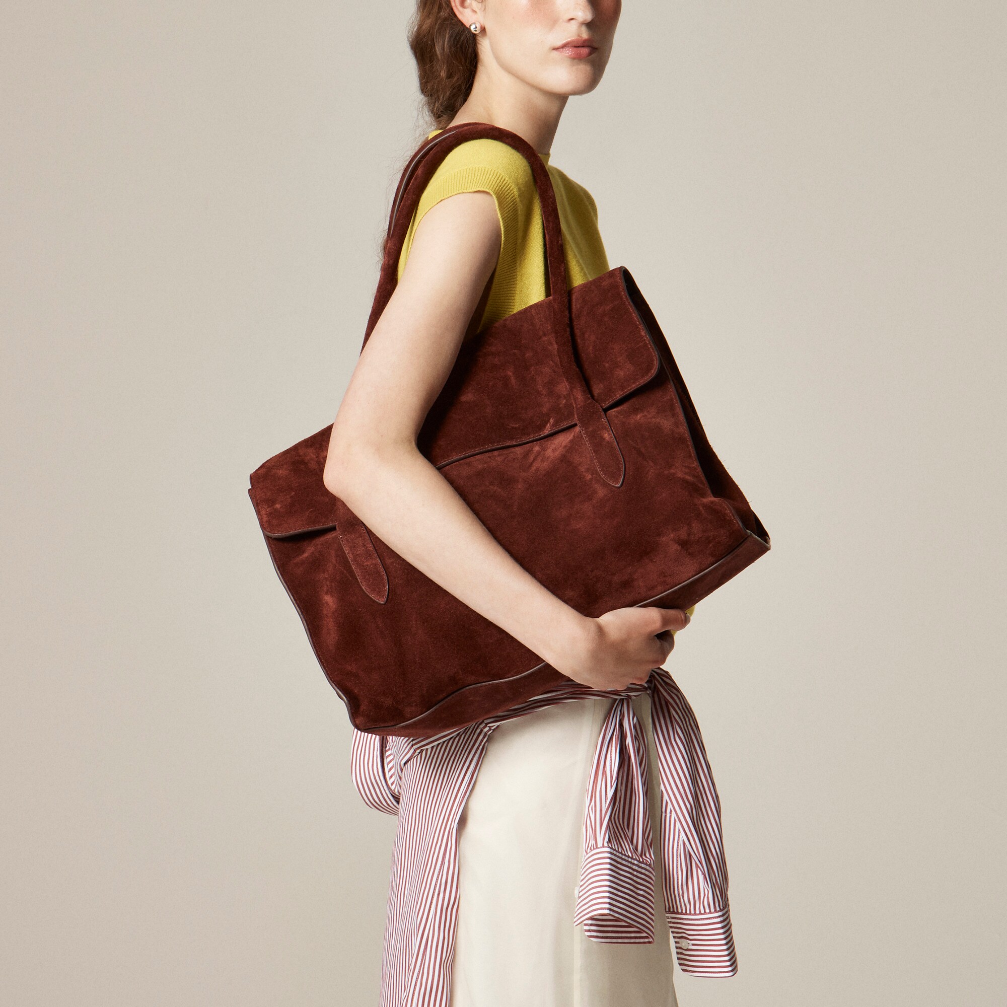 Berkeley Large Tote In Suede For Women | J.Crew