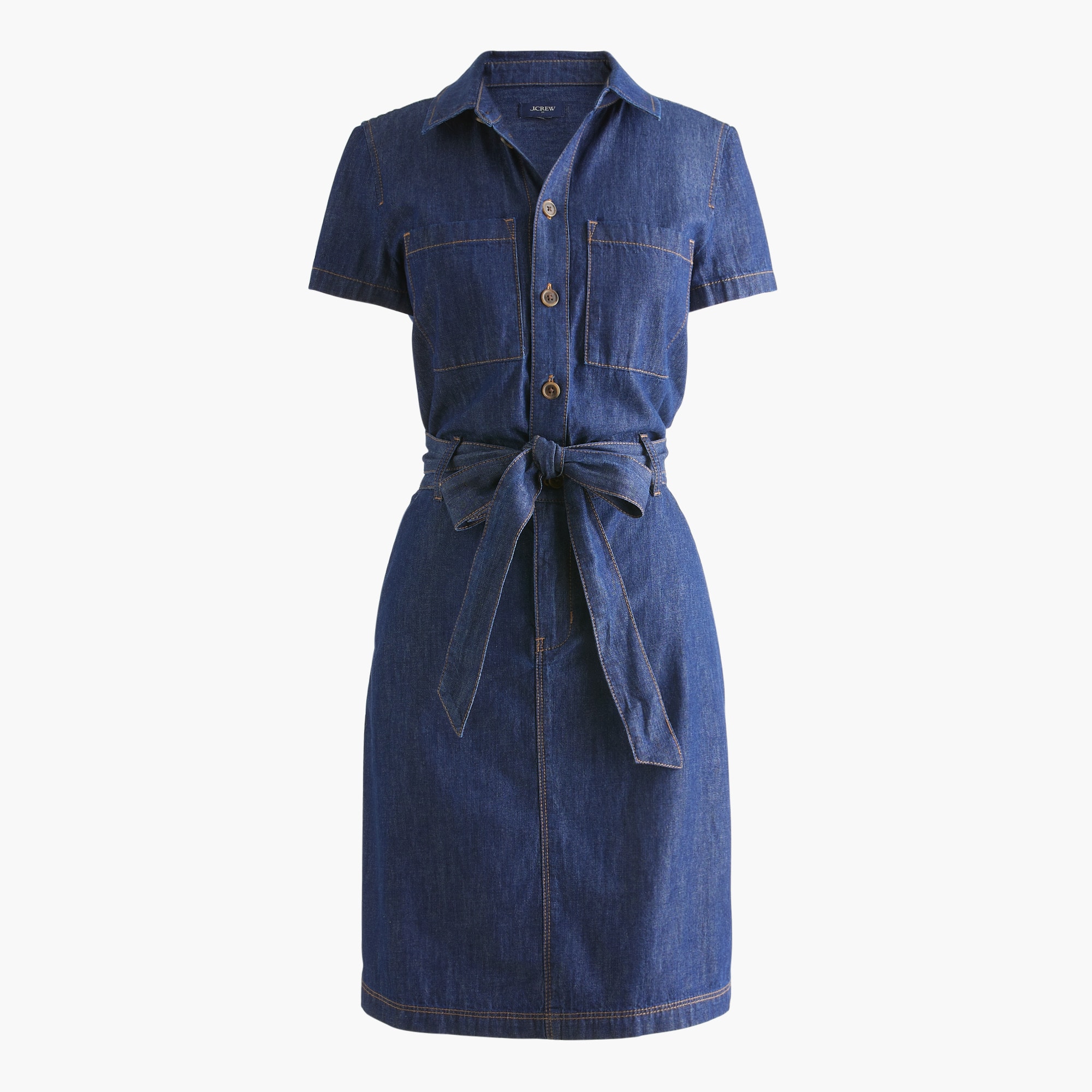 Chambray utility shirt-dress