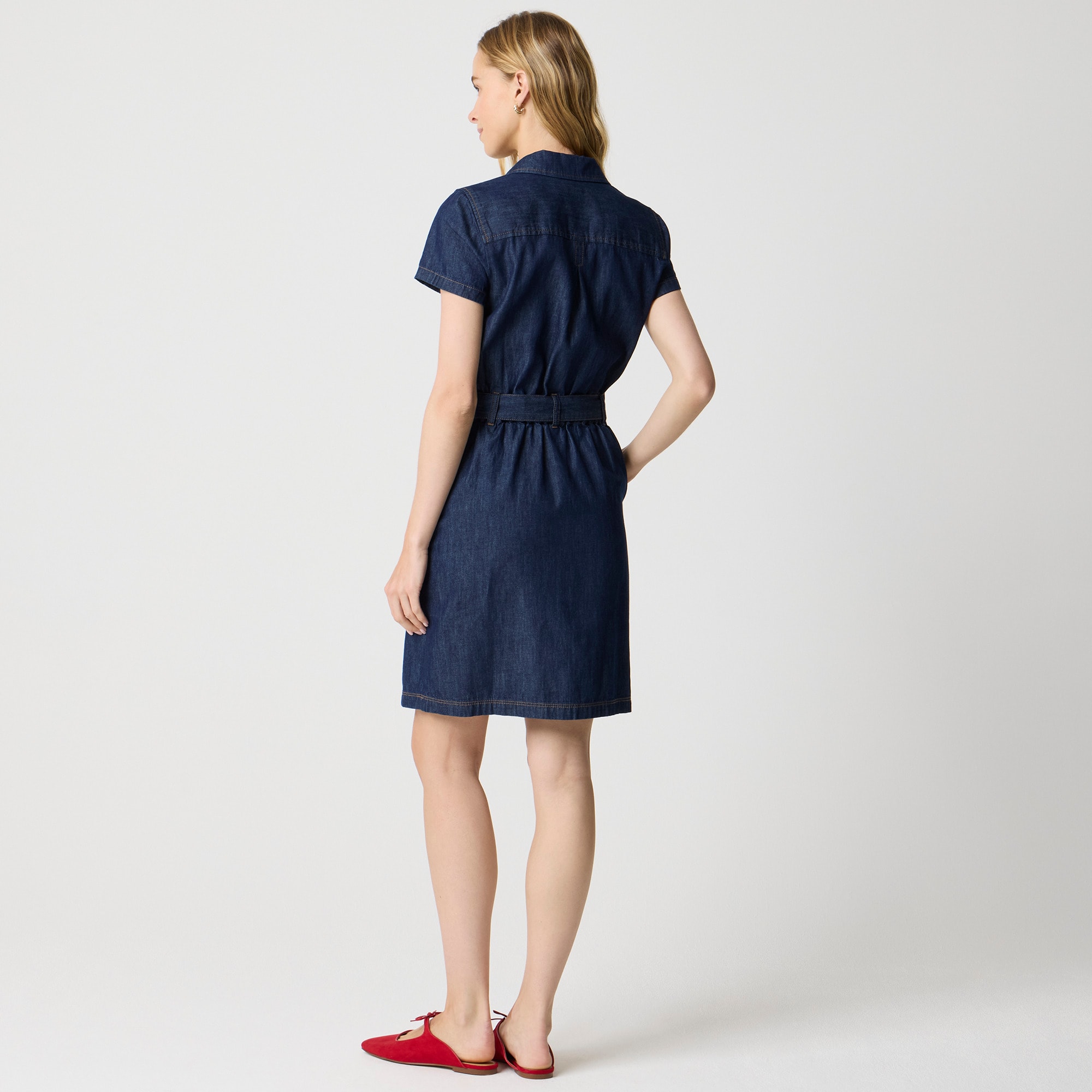 Chambray utility shirt-dress