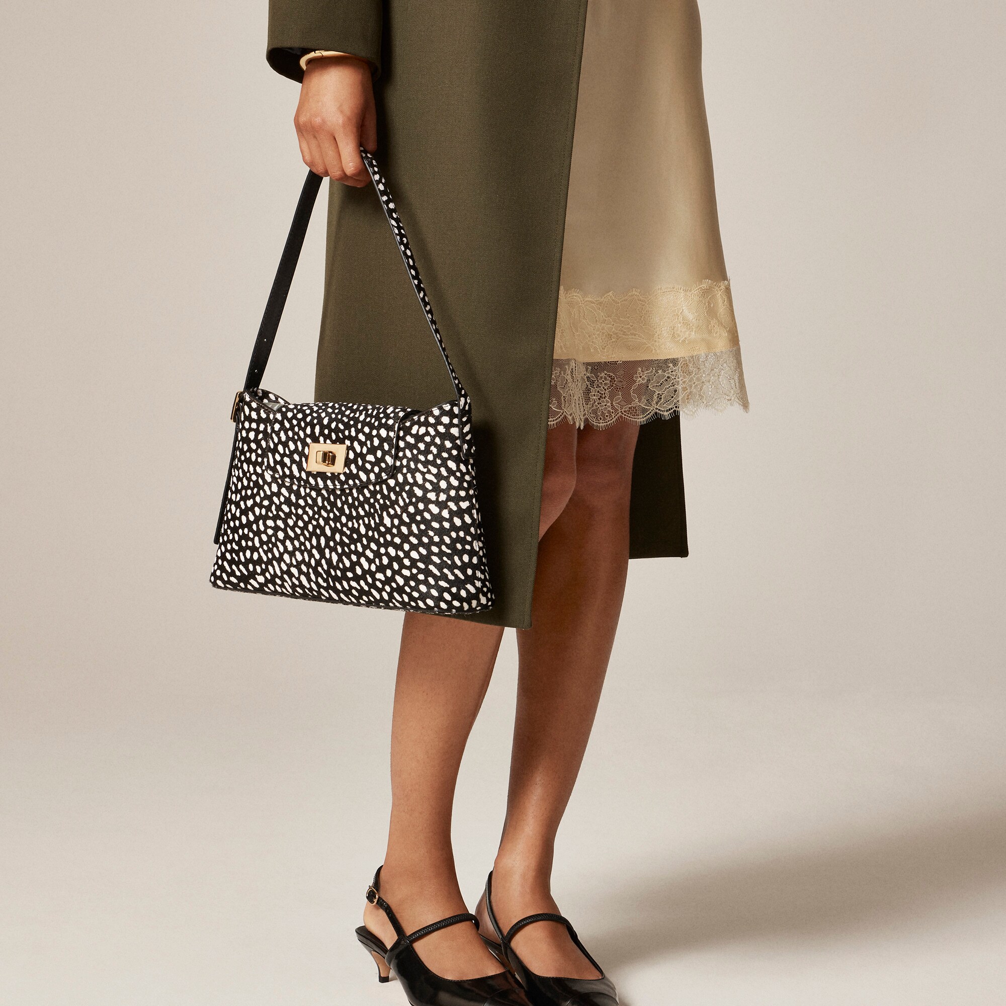 womens Edie shoulder bag in printed calf hair
