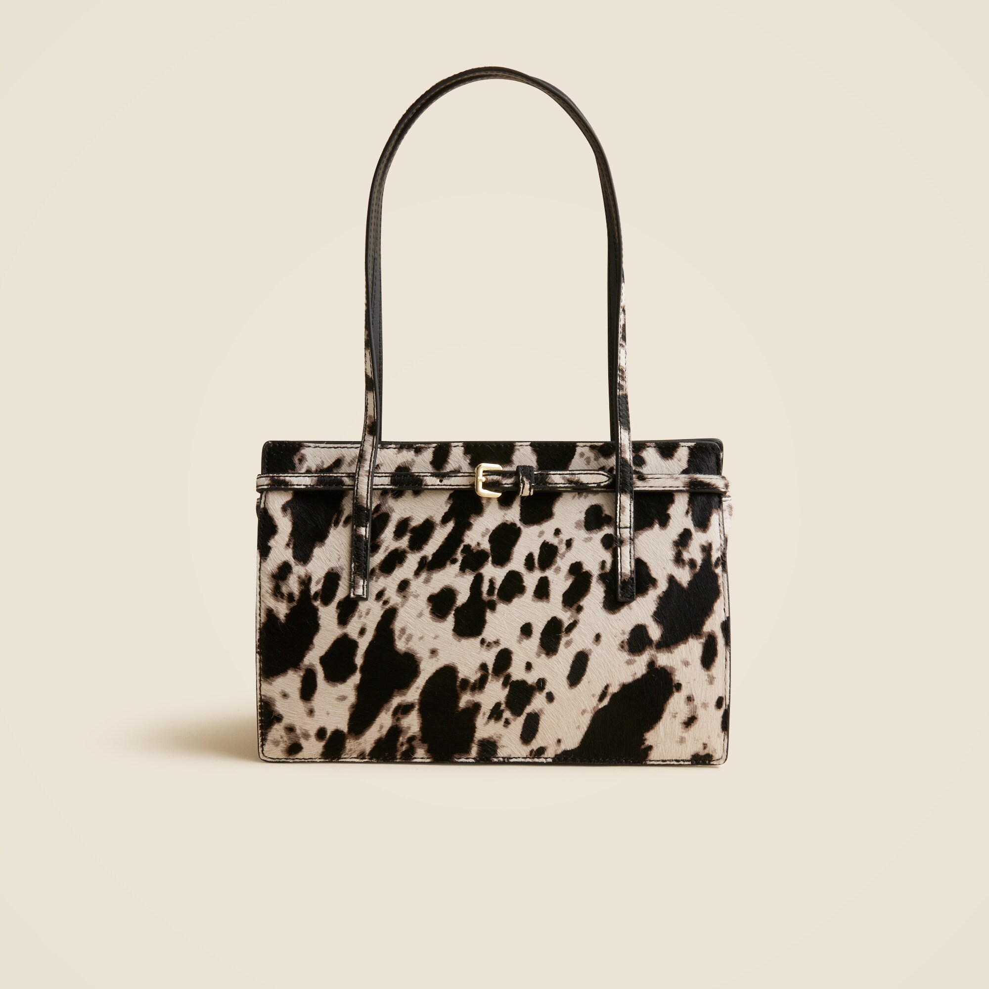 Edie structured shoulder bag in cow-print calf hair