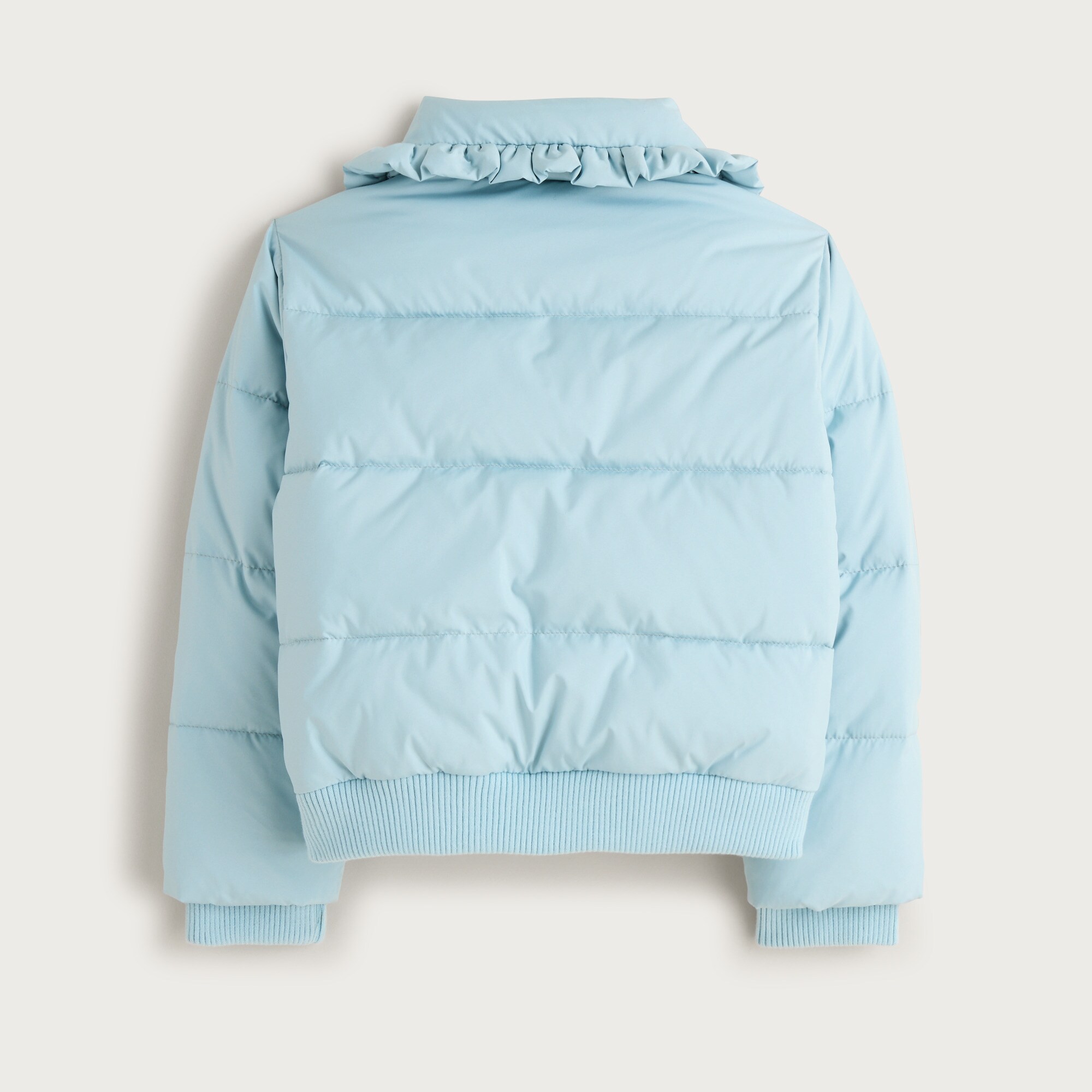 Girls' ruffle-collar puffer jacket with PrimaLoft®