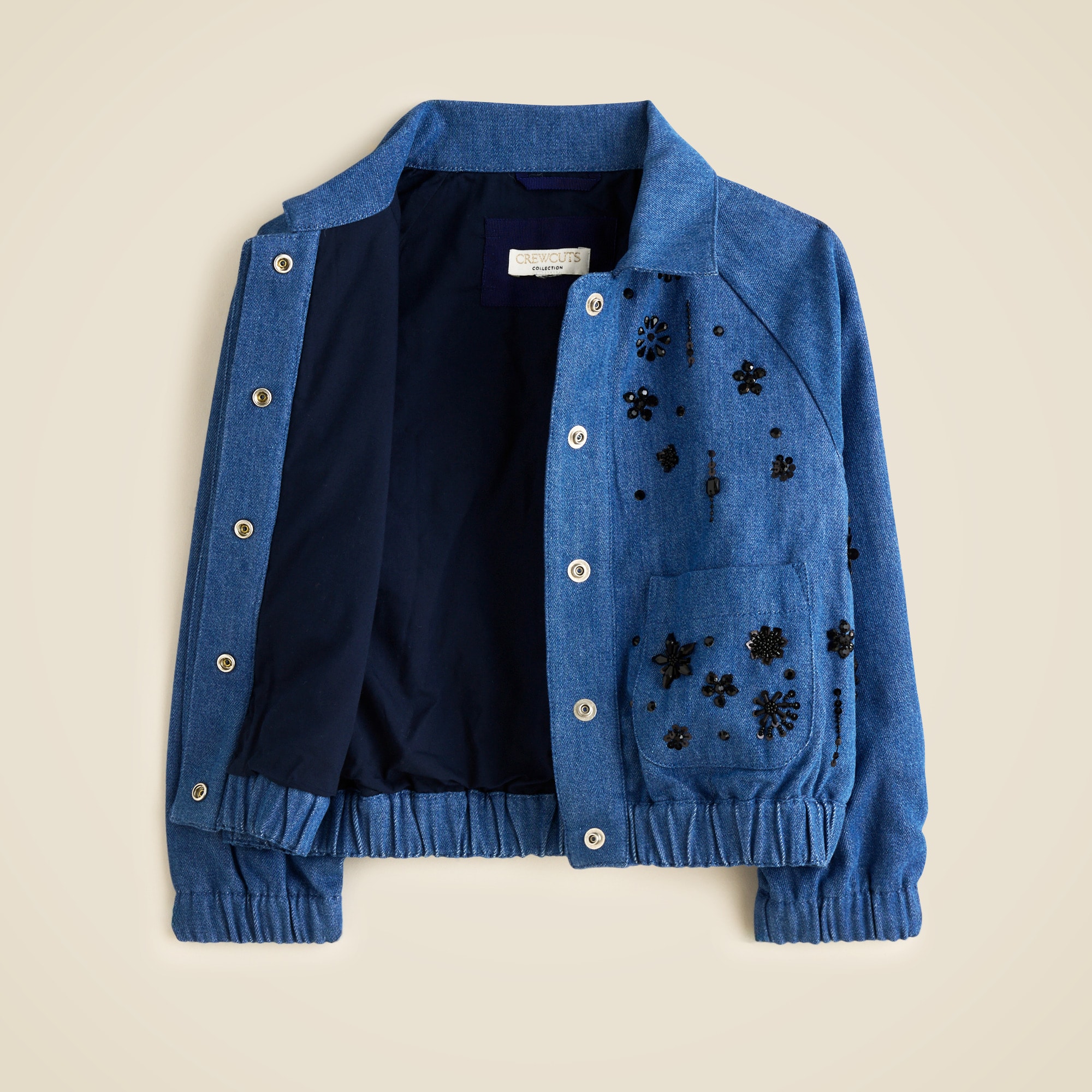 Girls' Collection embellished cropped jacket in drapey denim