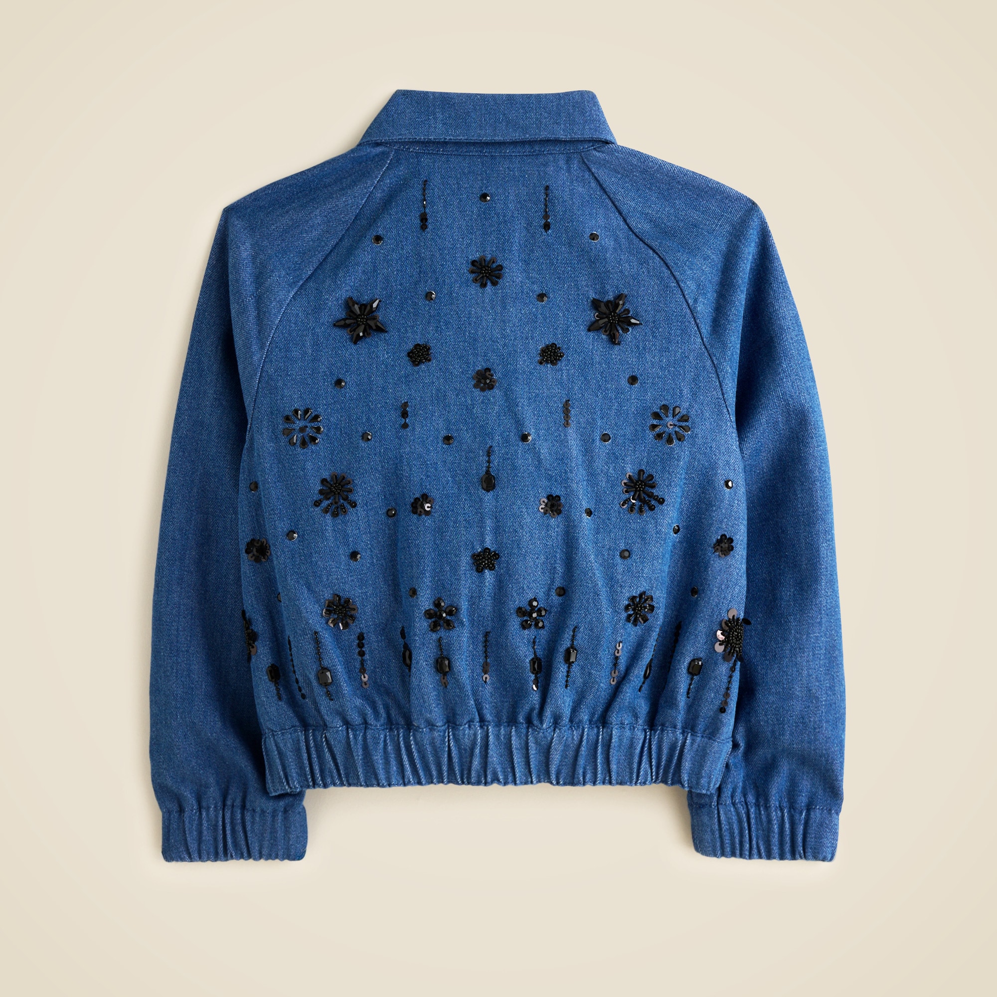 Girls' Collection embellished cropped jacket in drapey denim