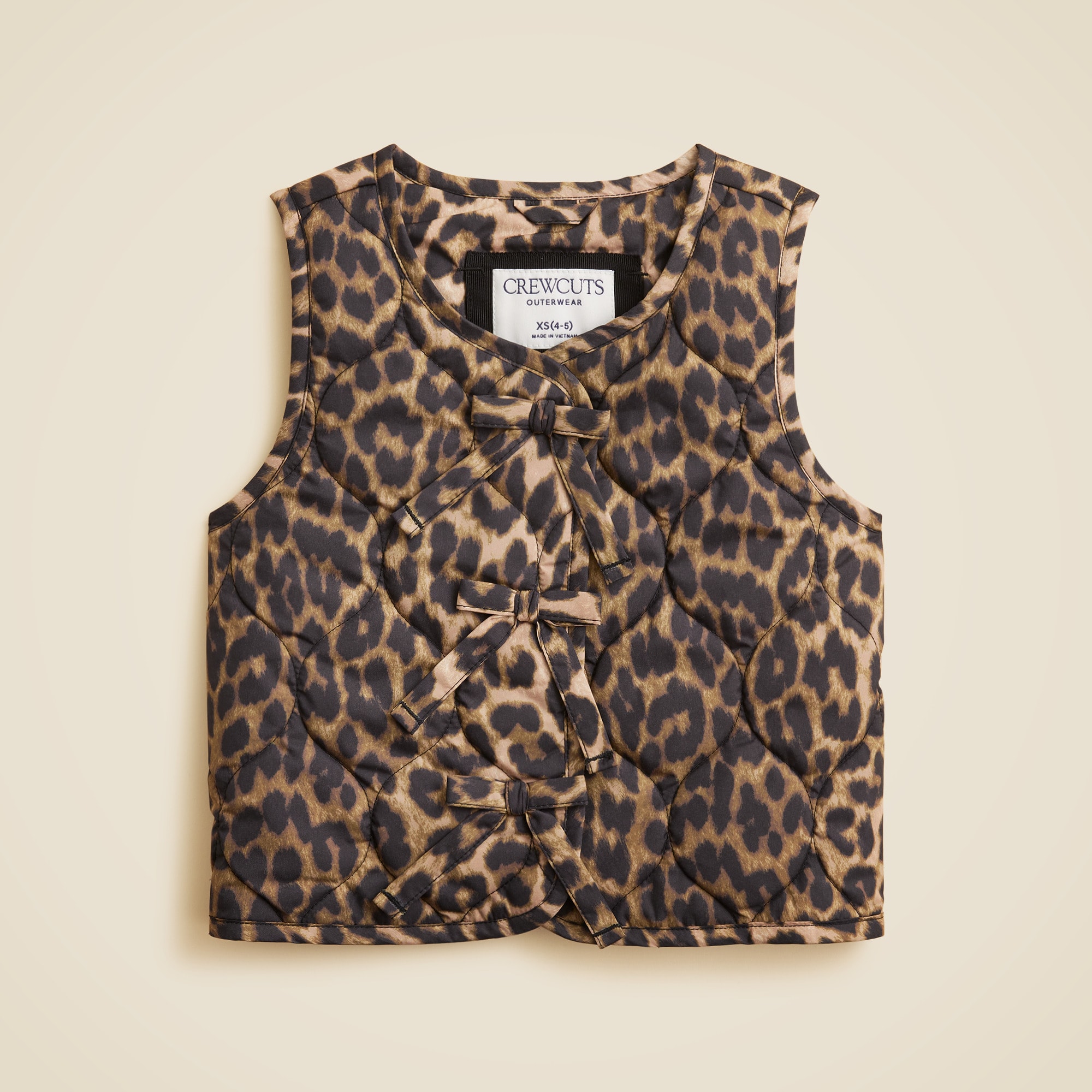 Girls' Quilted Vest In Leopard Print With PrimaLoft® For