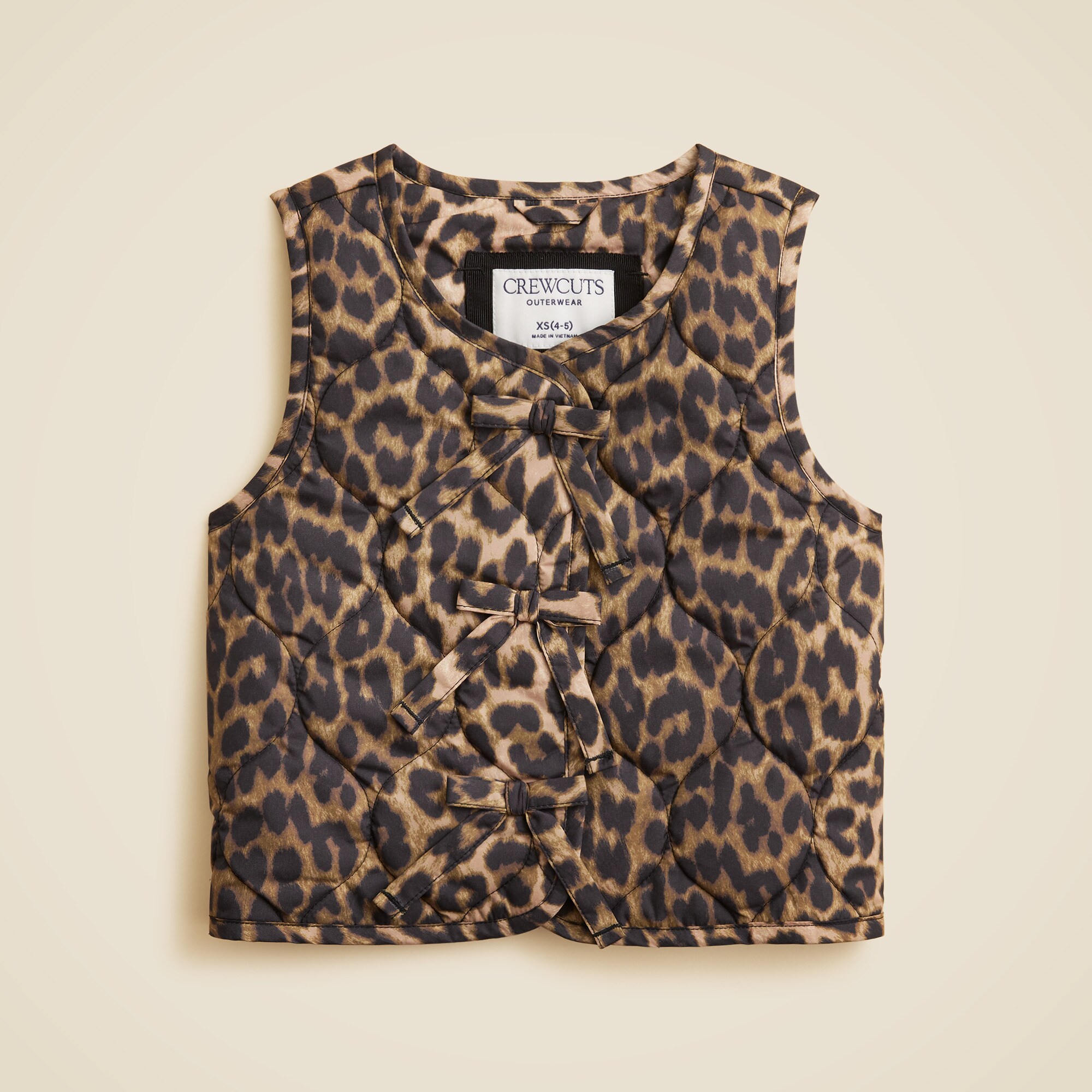  Girls' quilted vest in leopard print with PrimaLoft&reg;