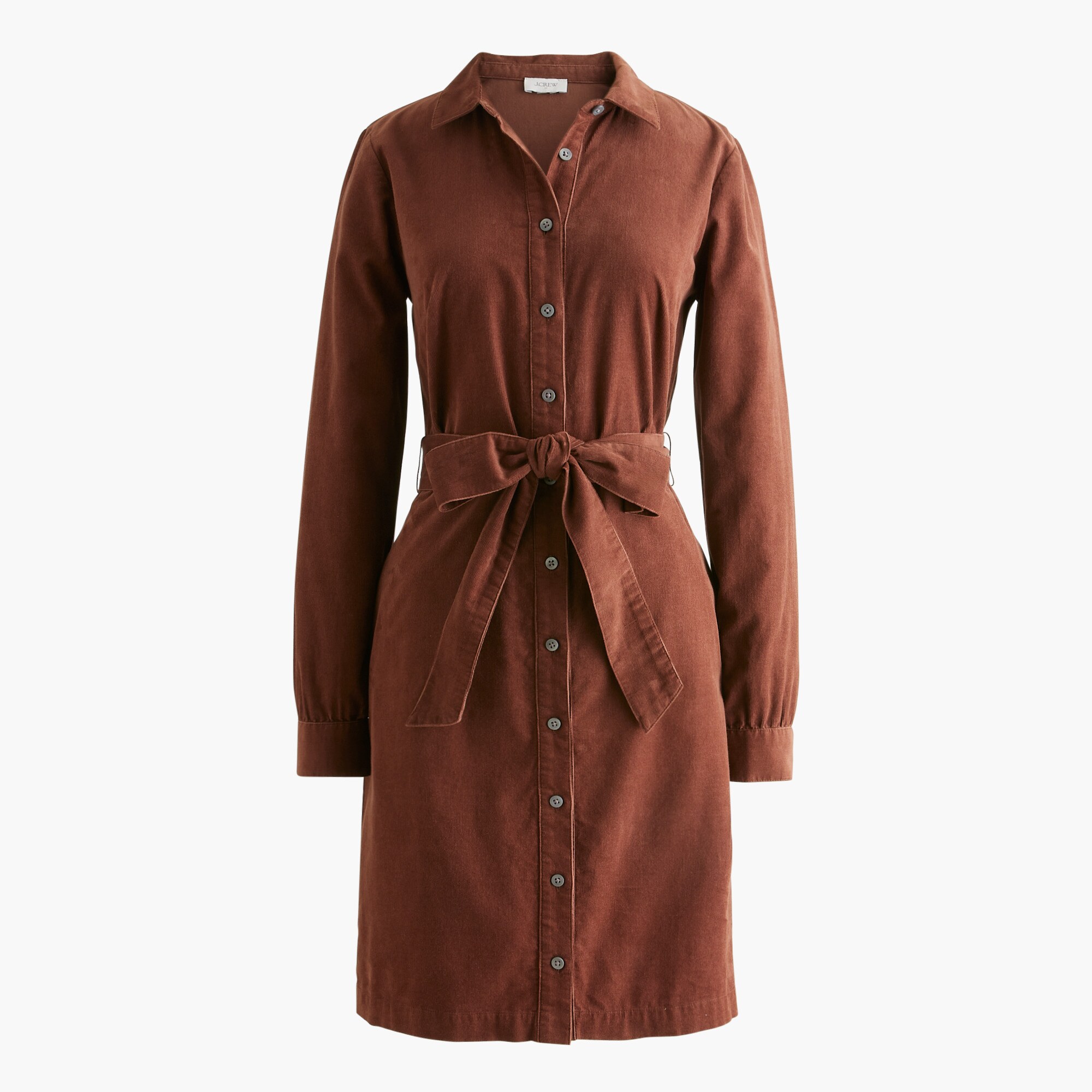  Petite long-sleeve corduroy shirt-dress
