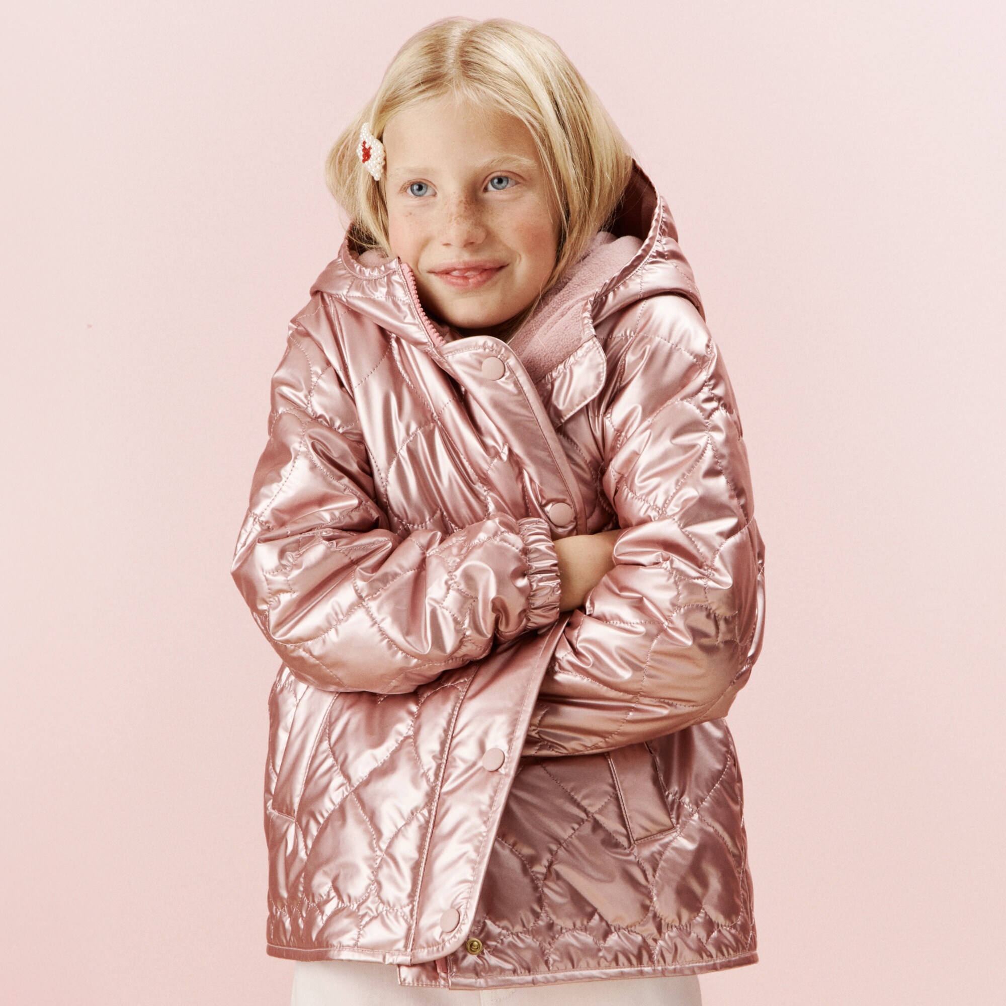  Girls' Pippa metallic quilted jacket with PrimaLoft&reg;