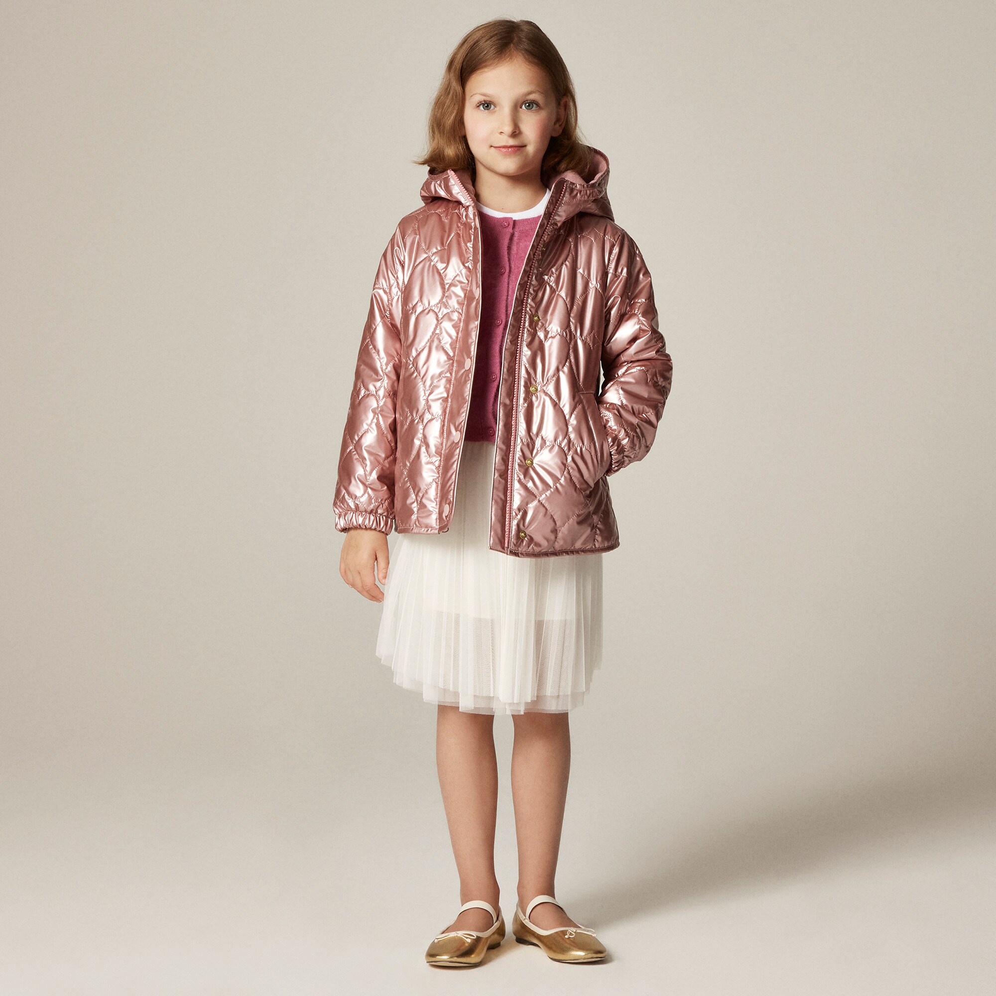 Girls' Pippa metallic quilted jacket with PrimaLoft®