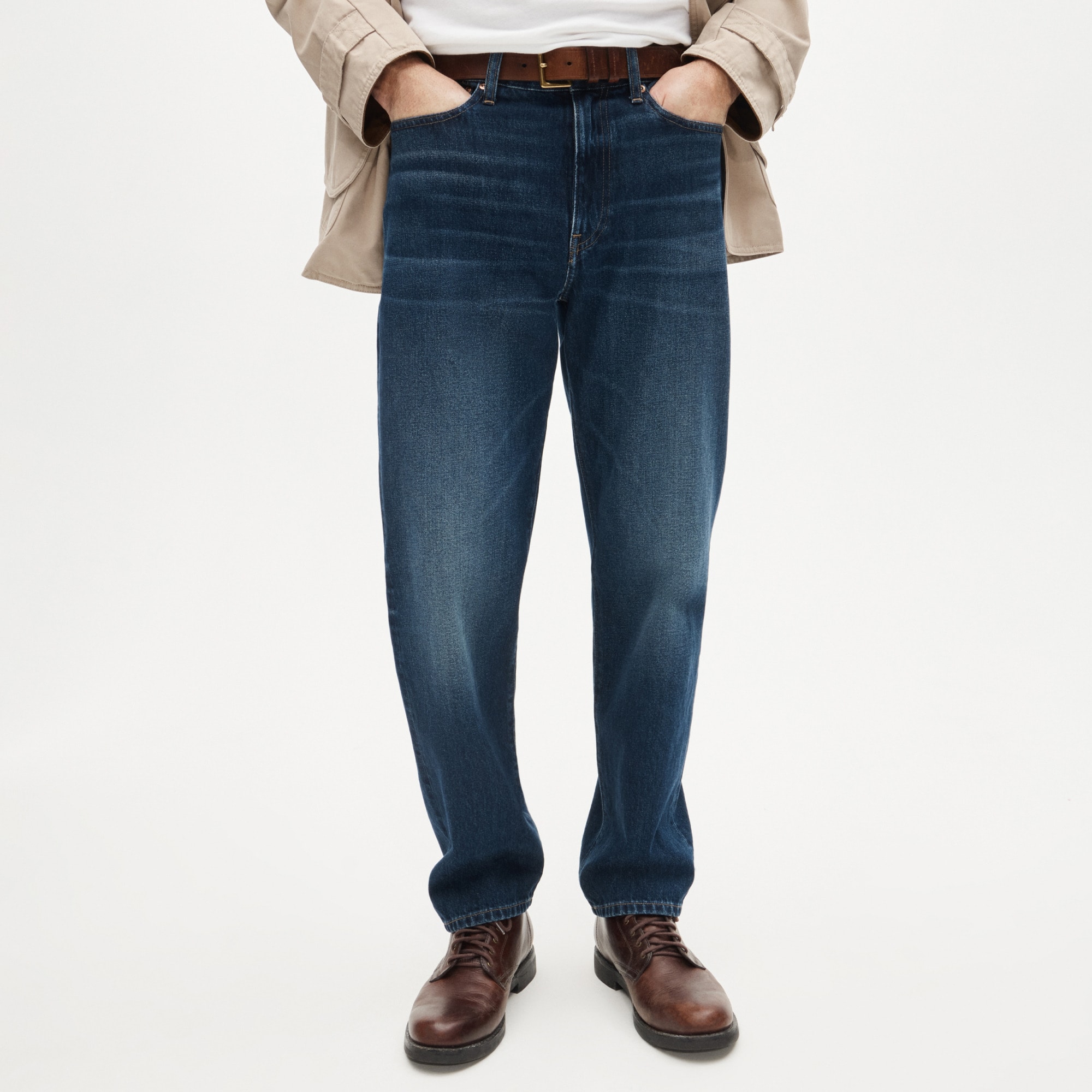 Classic jean in vintage dark wash denim