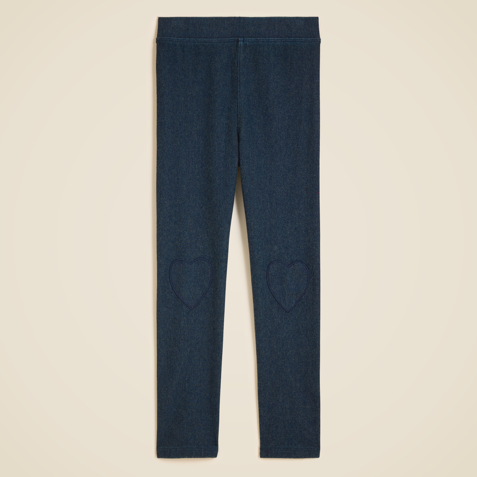 Girls' heart-patch jeggings