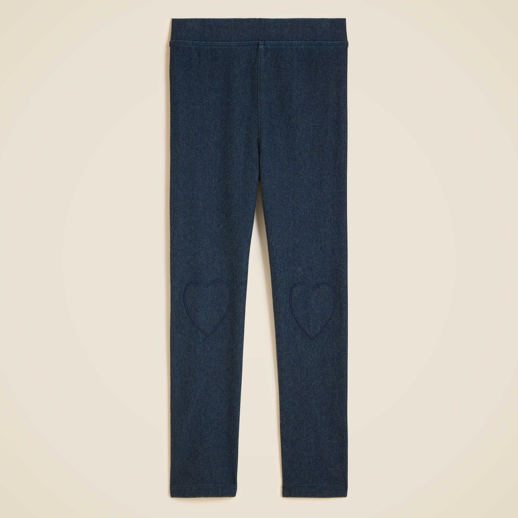 Girls' heart-patch jeggings