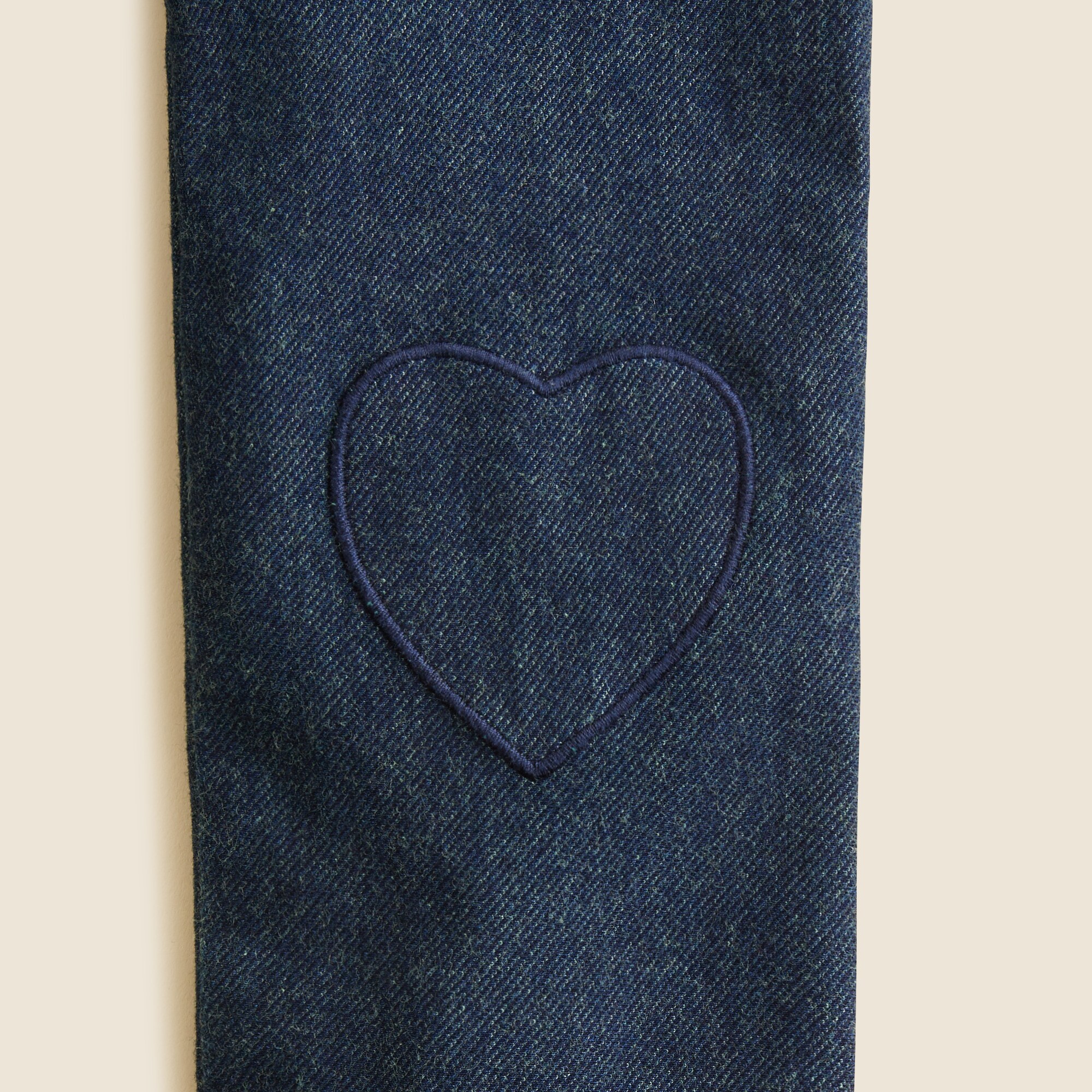 Girls' heart-patch jeggings