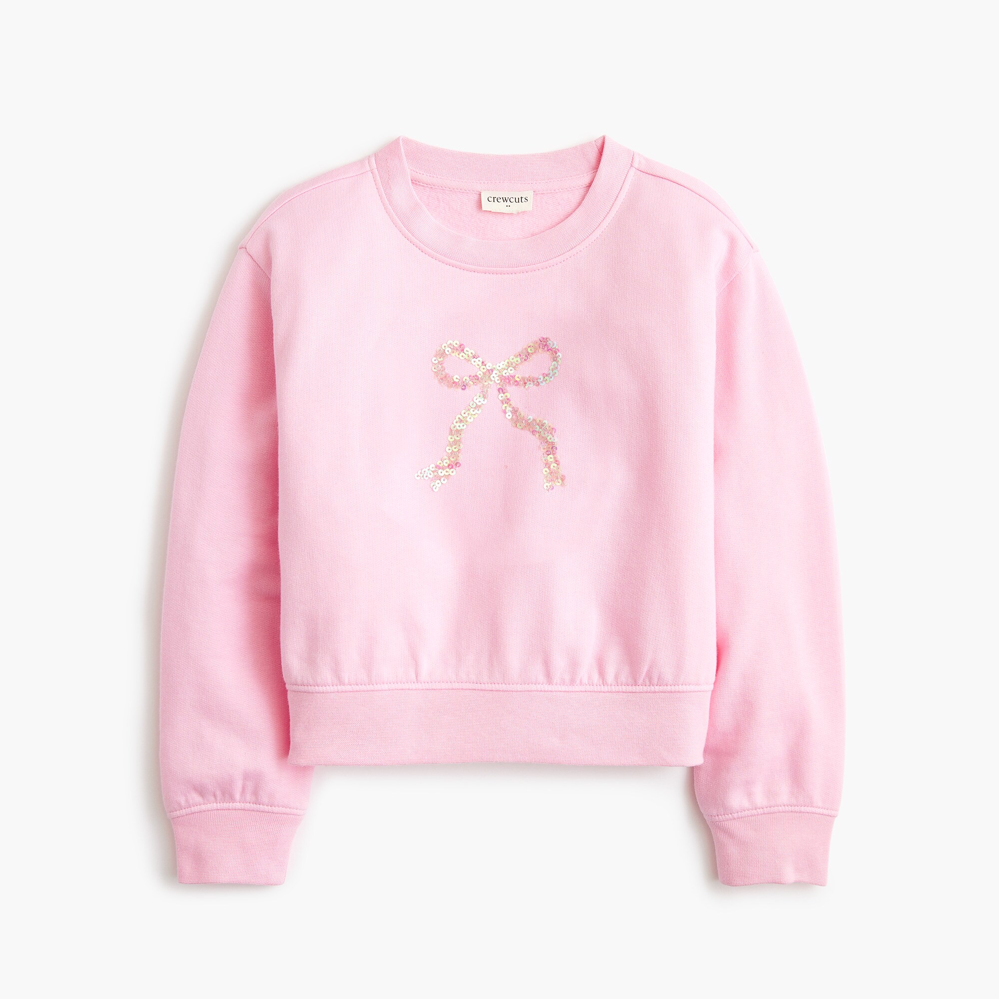 Girls' sequin bow sweatshirt