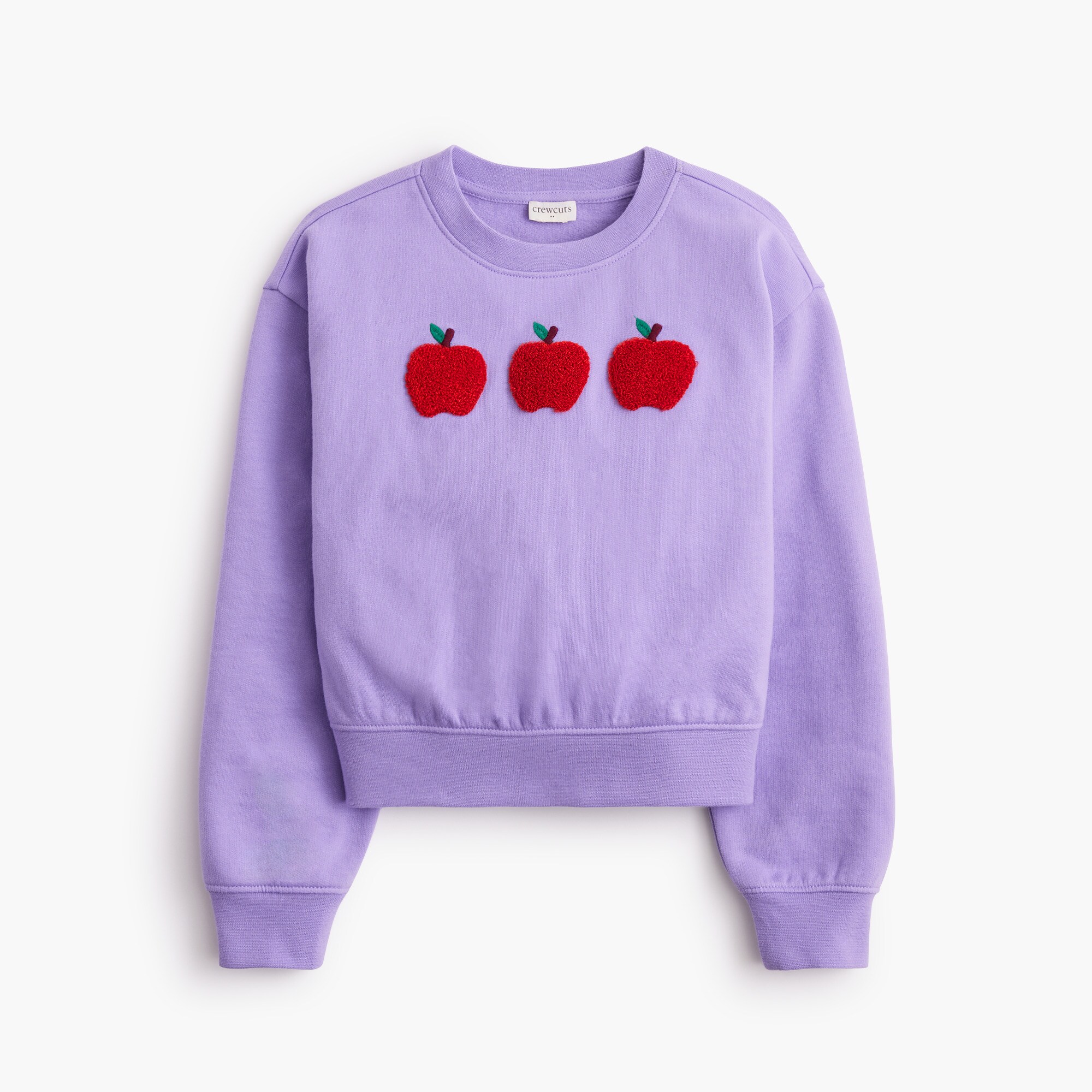 Girls' chenille apples sweatshirt