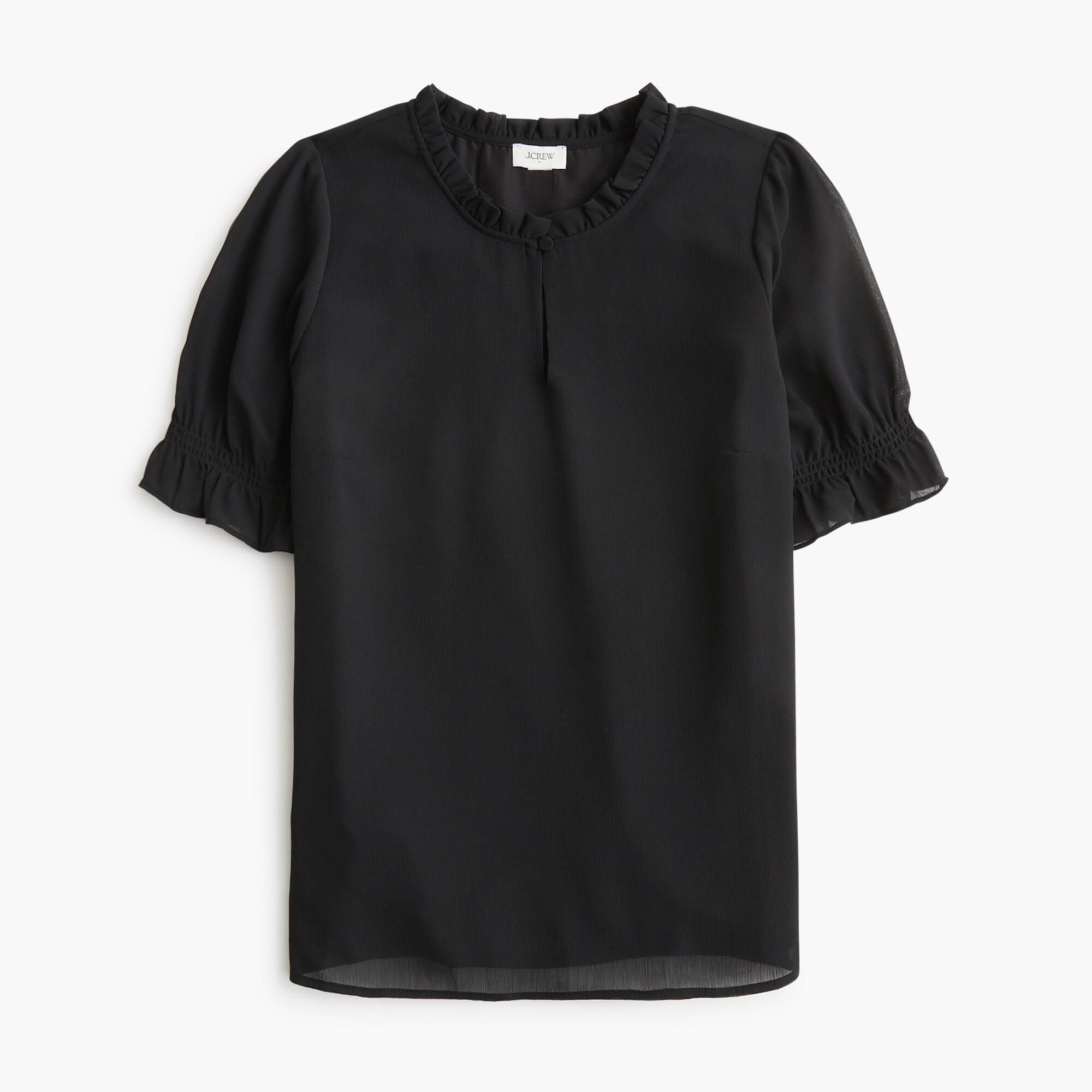 short-sleeve ruffleneck top for women