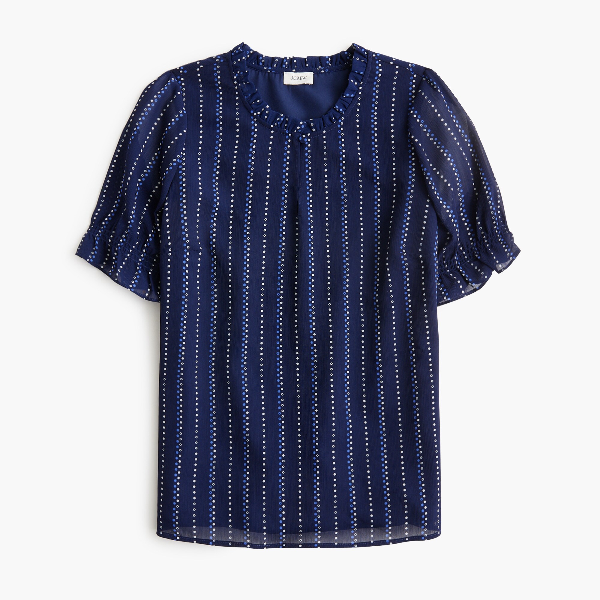 Printed Short-sleeve Crepe Top For Women | Factory
