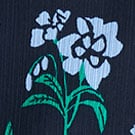 Short-sleeve printed ruffleneck top ANTIQUE NAVY