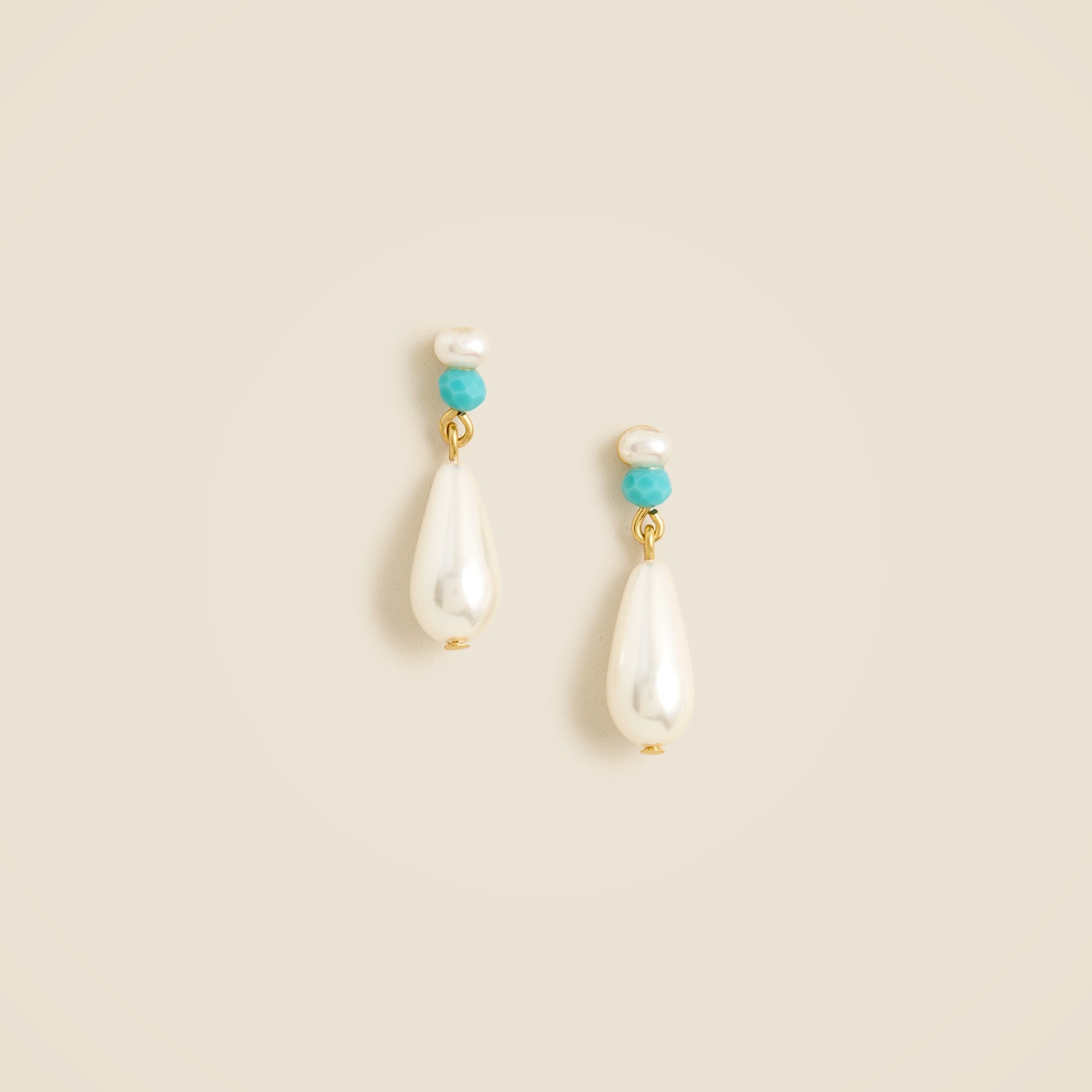 womens Freshwater pearl and bead drop earrings