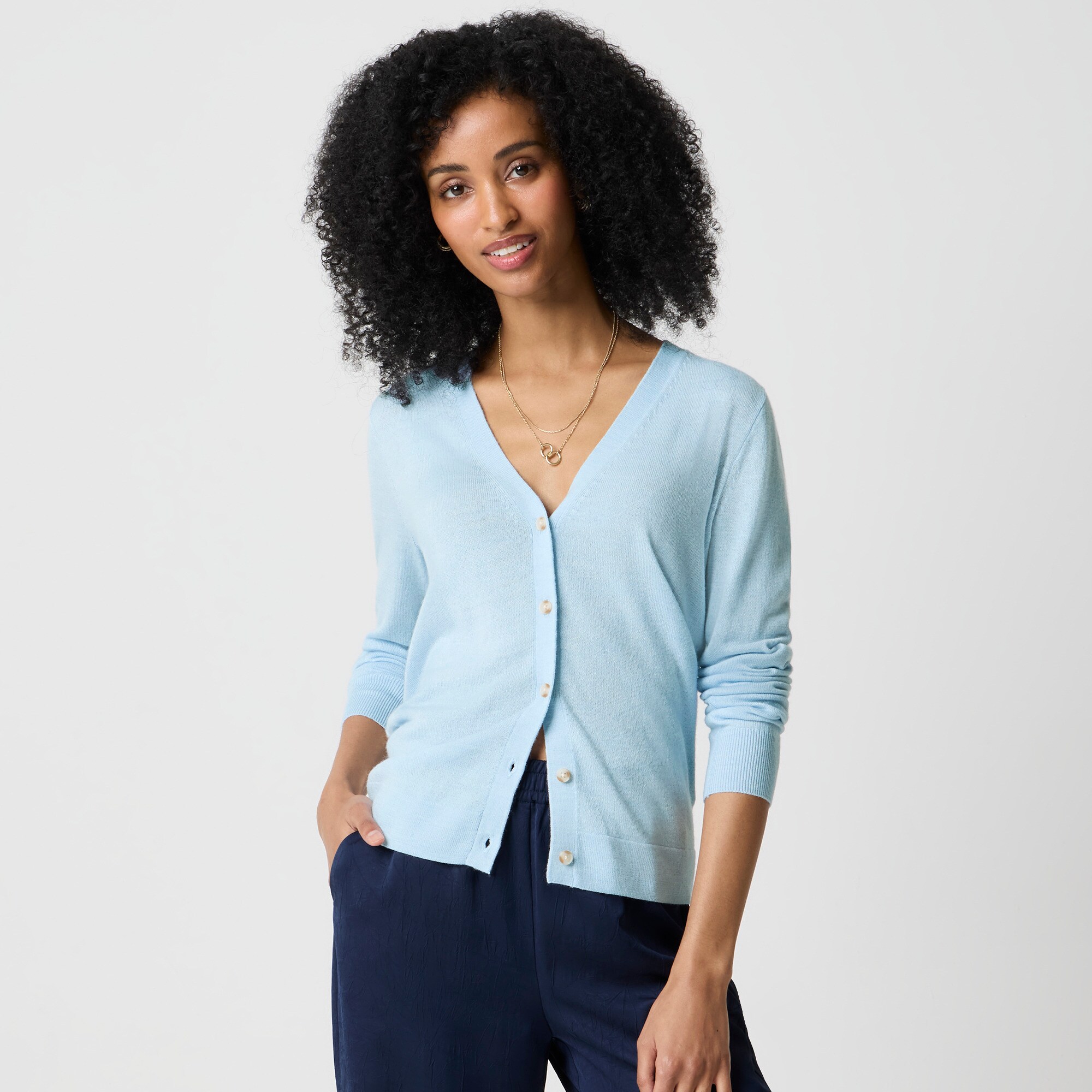 Merino wool-blend cardigan sweater