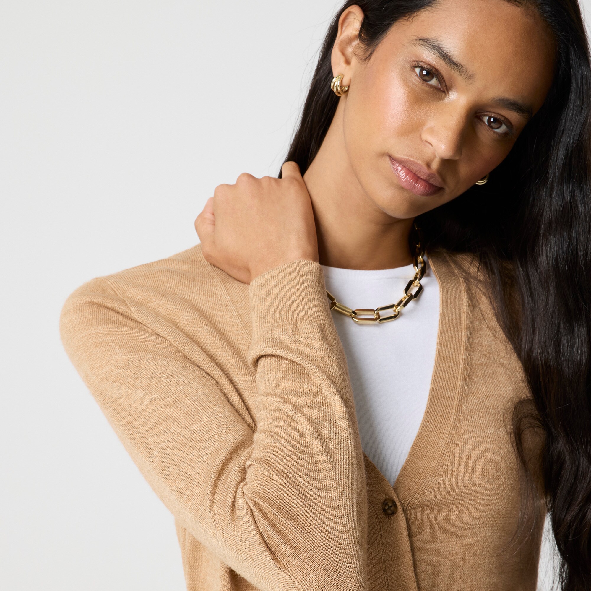 Merino wool-blend cardigan sweater