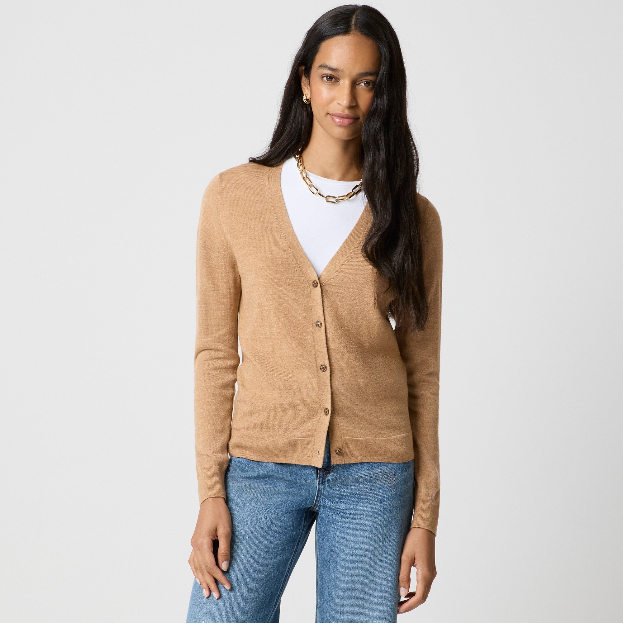 Merino wool-blend cardigan sweater