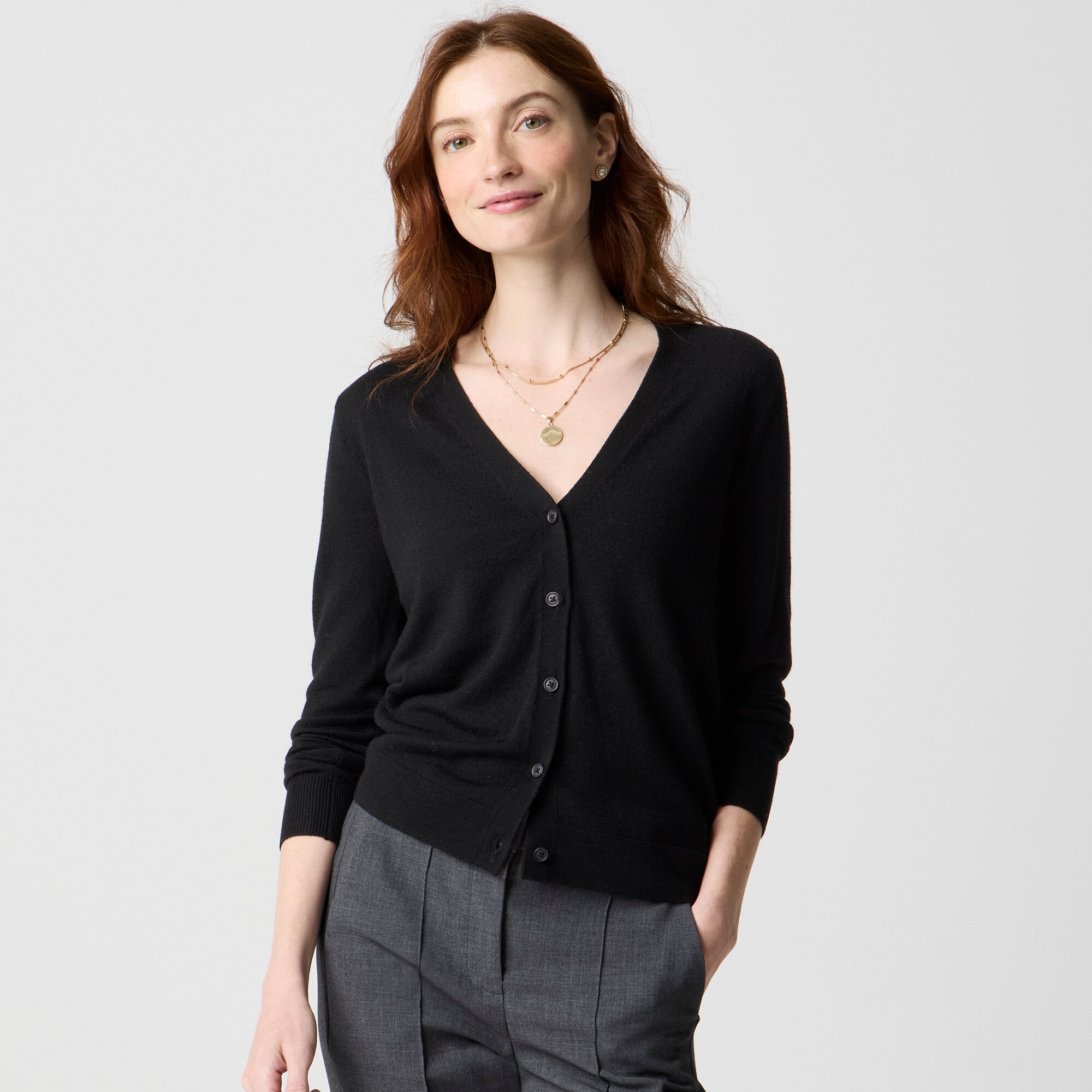 Merino wool-blend cardigan sweater