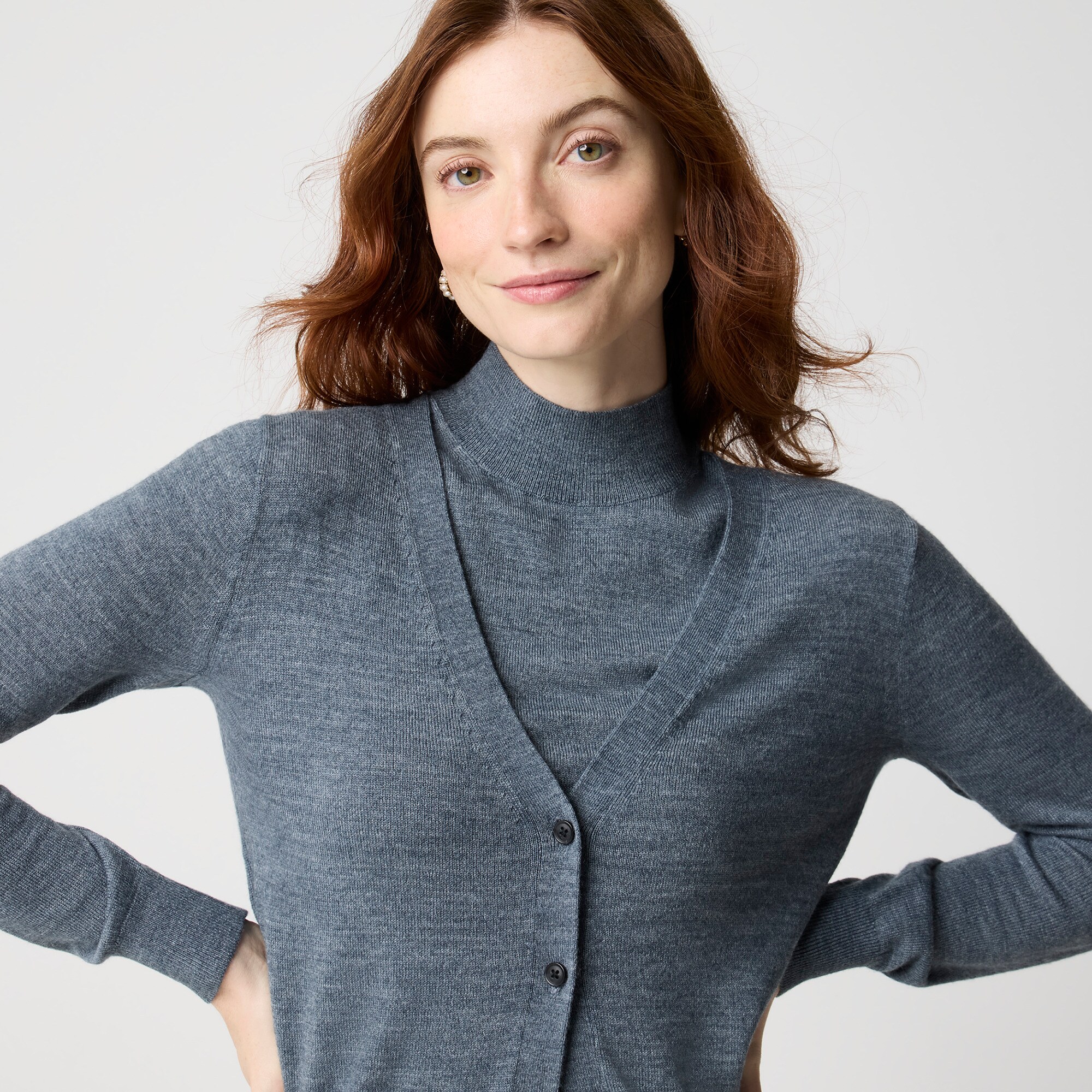 Merino wool-blend cardigan sweater
